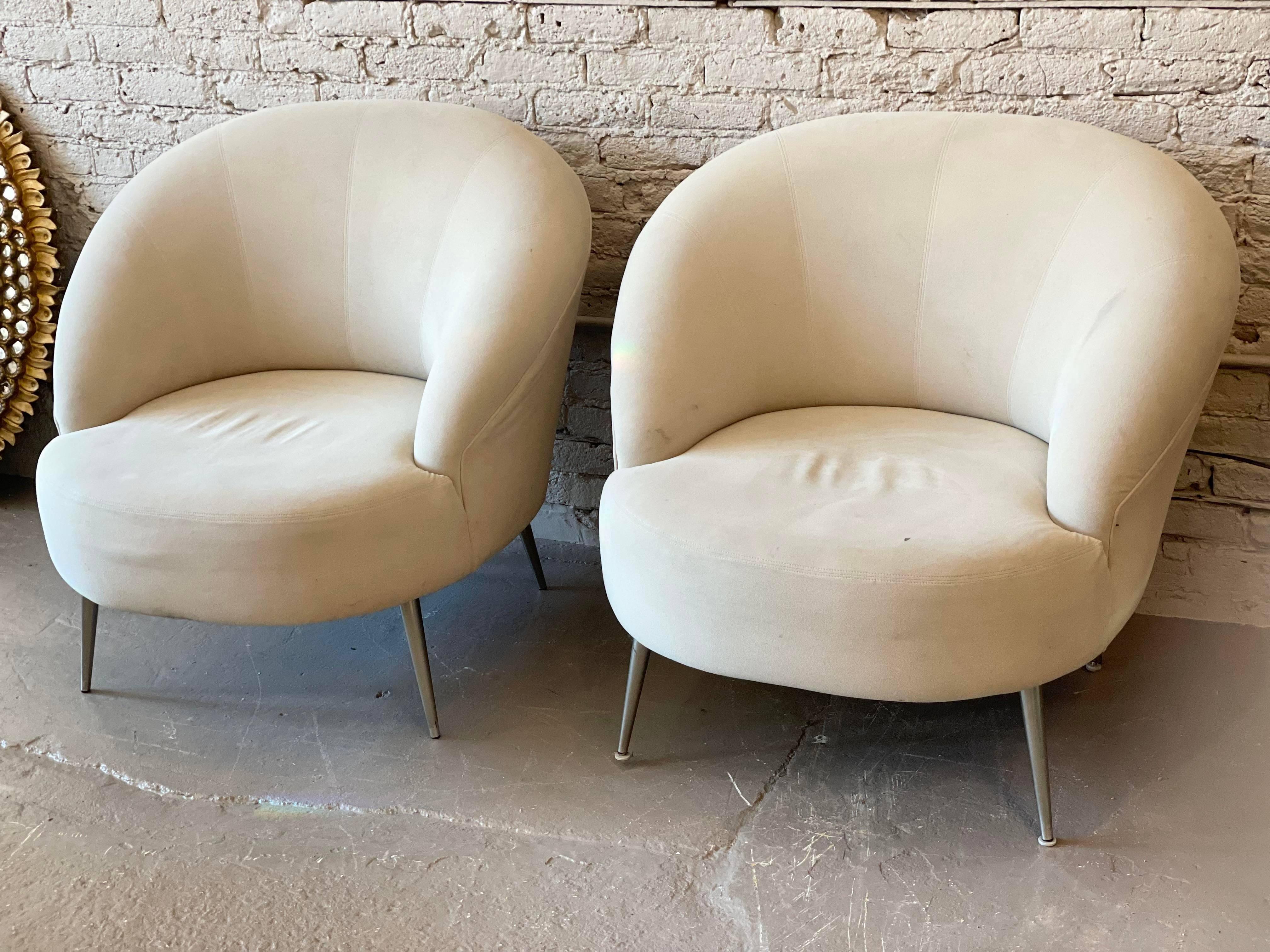 Post-Modern Oversized Postmodern Directional Lounge Chairs, a Pair For Sale