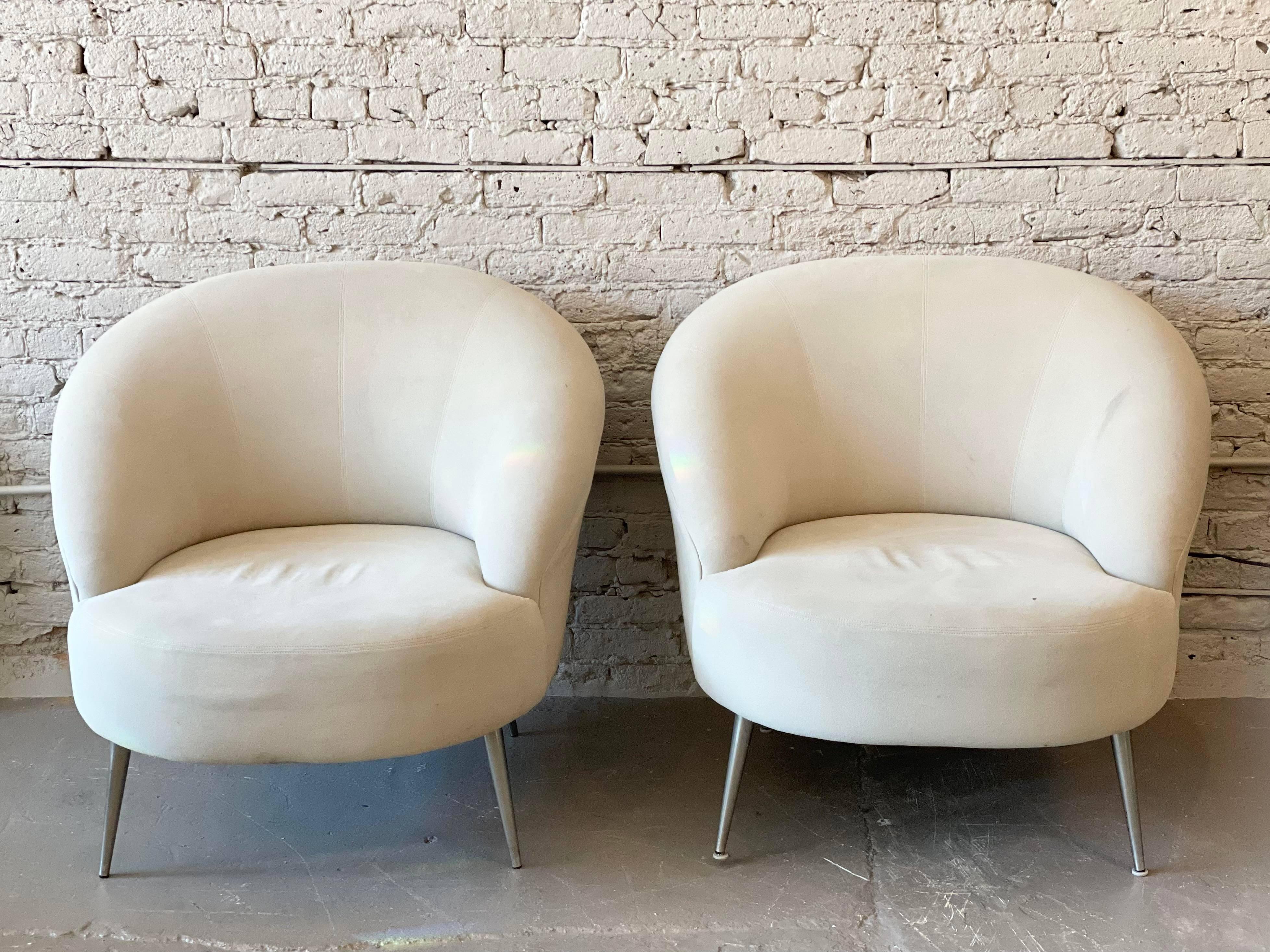American Oversized Postmodern Directional Lounge Chairs, a Pair For Sale
