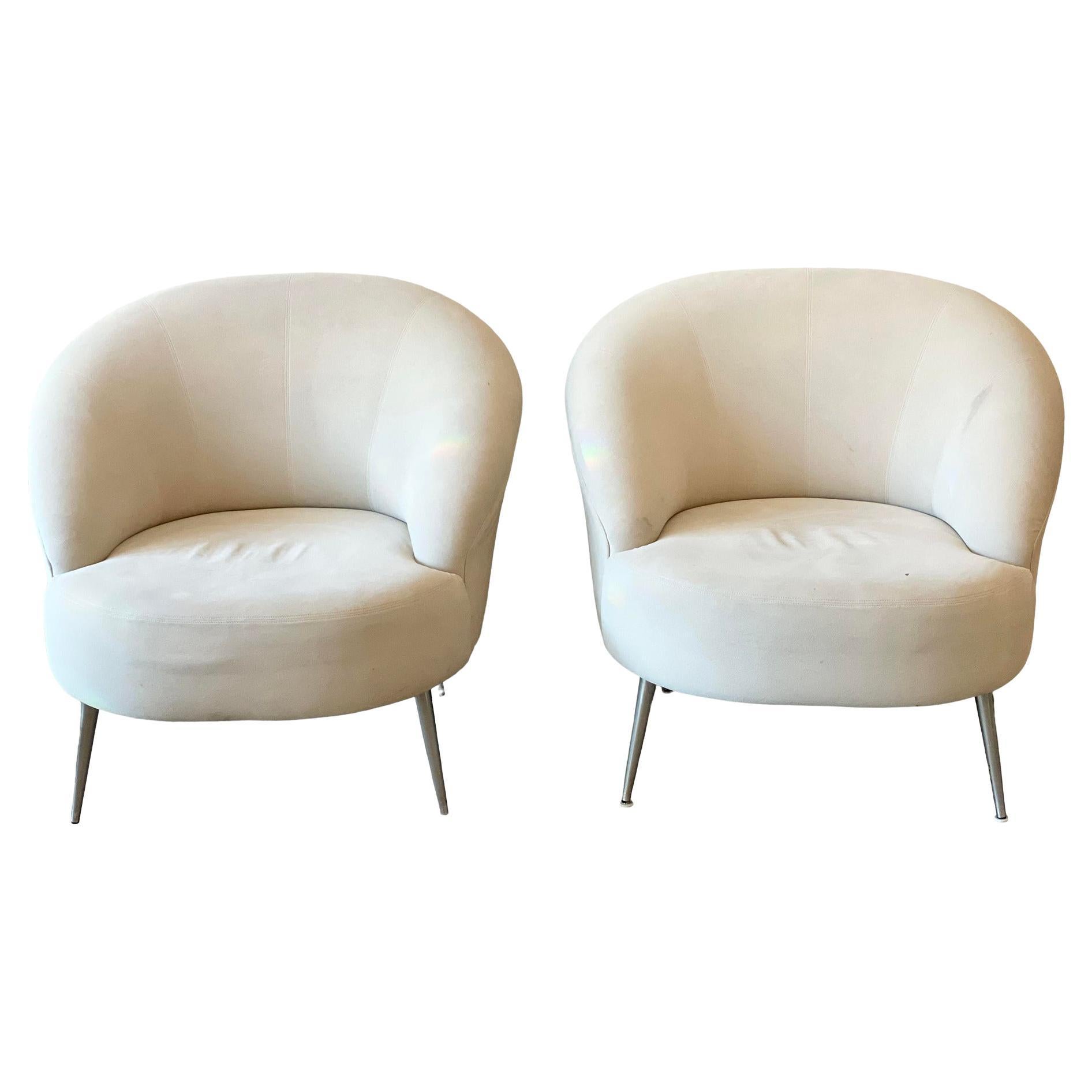 Oversized Postmodern Directional Lounge Chairs, a Pair For Sale