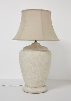 Oversized Postmodern Textured Ceramic Table Lamp, 1990s