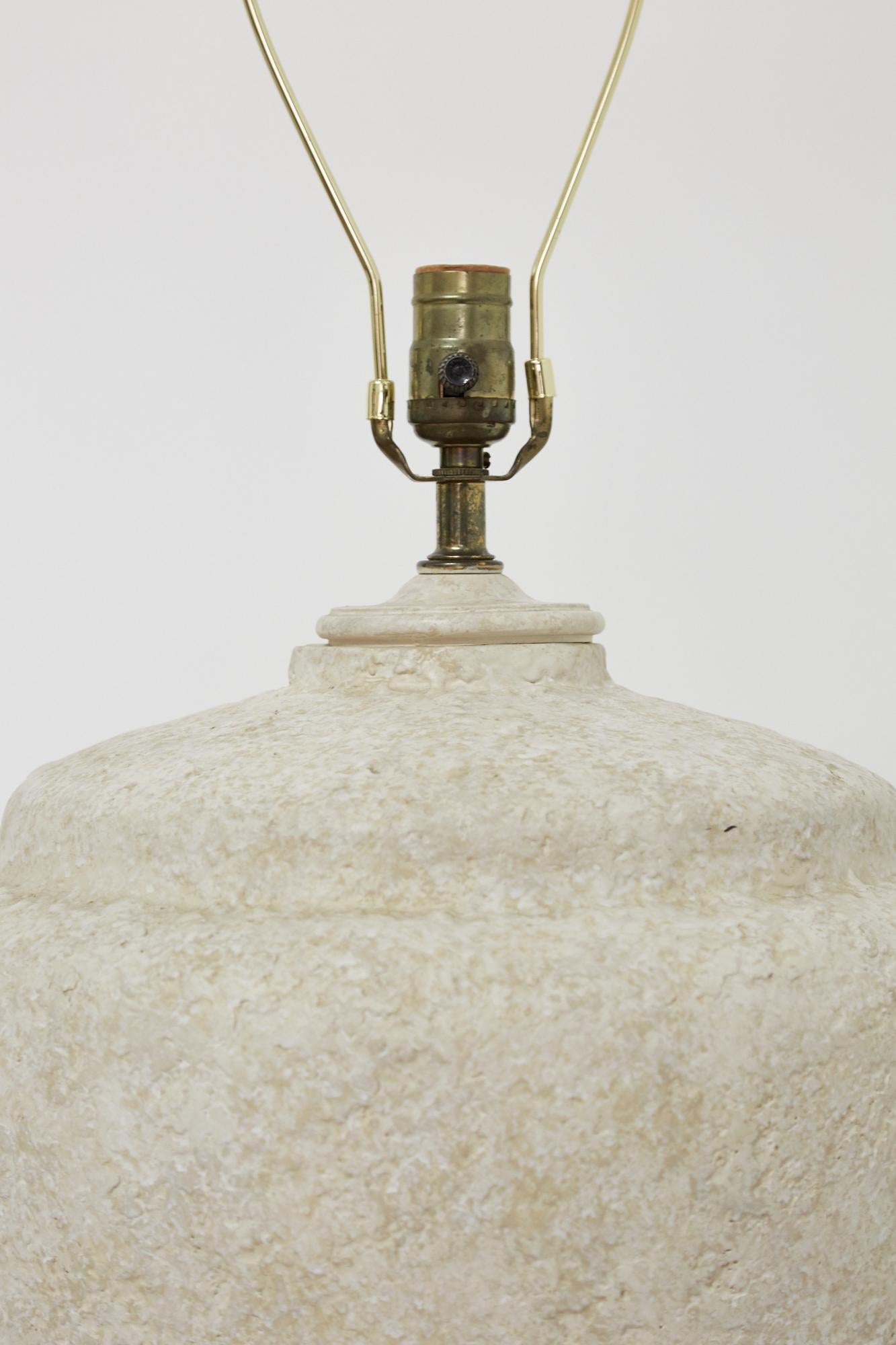 Late 20th Century Oversized Postmodern Textured Ceramic Table Lamp, 1990s For Sale