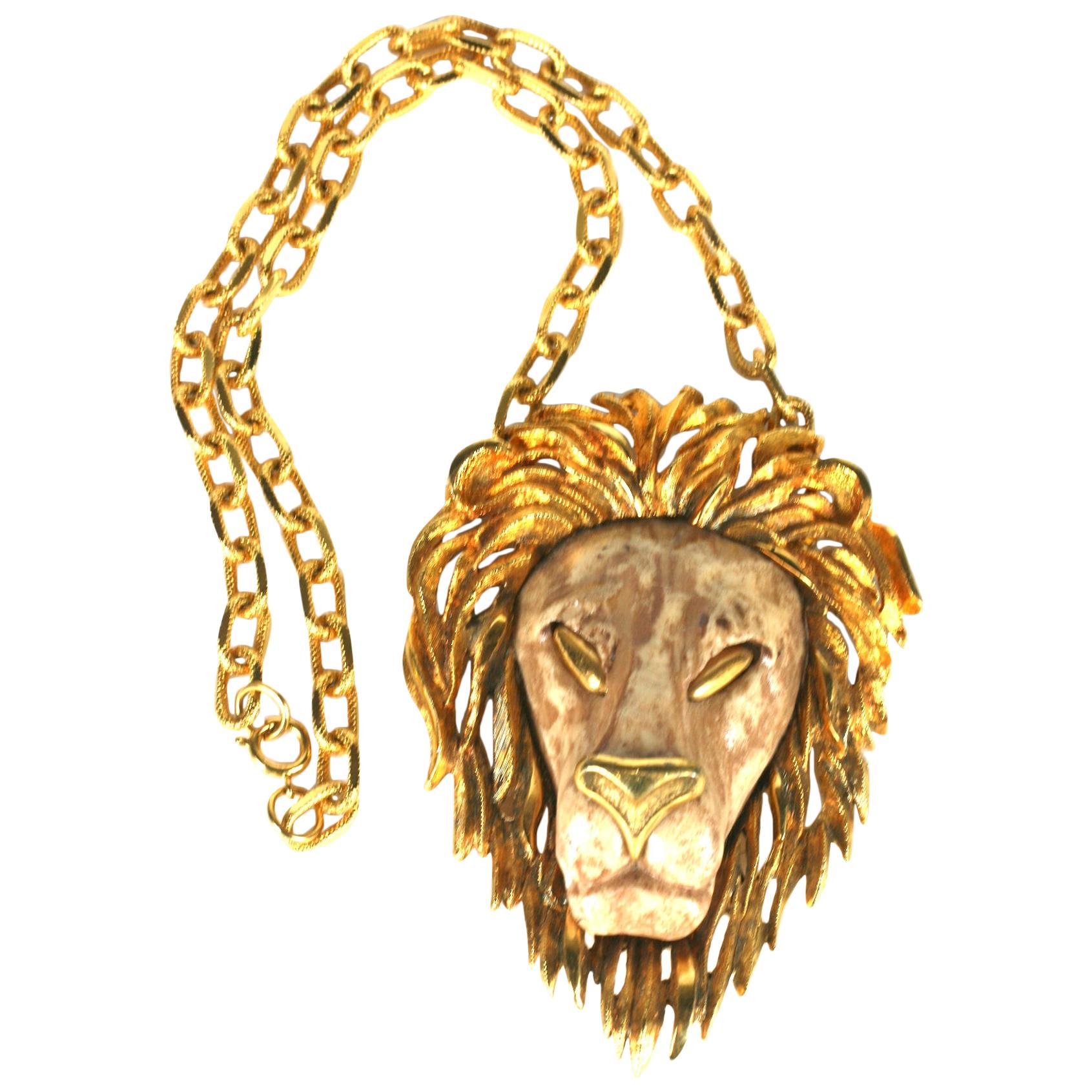 Oversized Razza Lion Head Necklace