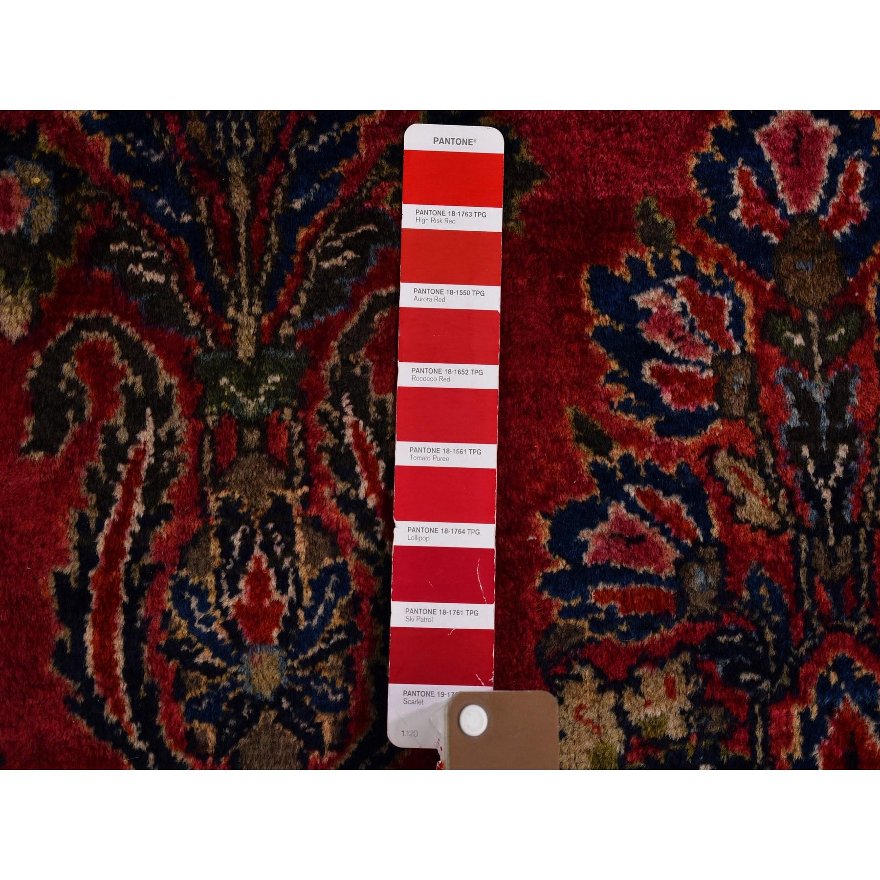 Oversized Red Antique Persian Sarouk Soft Wool Full Pile Hand Knotted Rug 1
