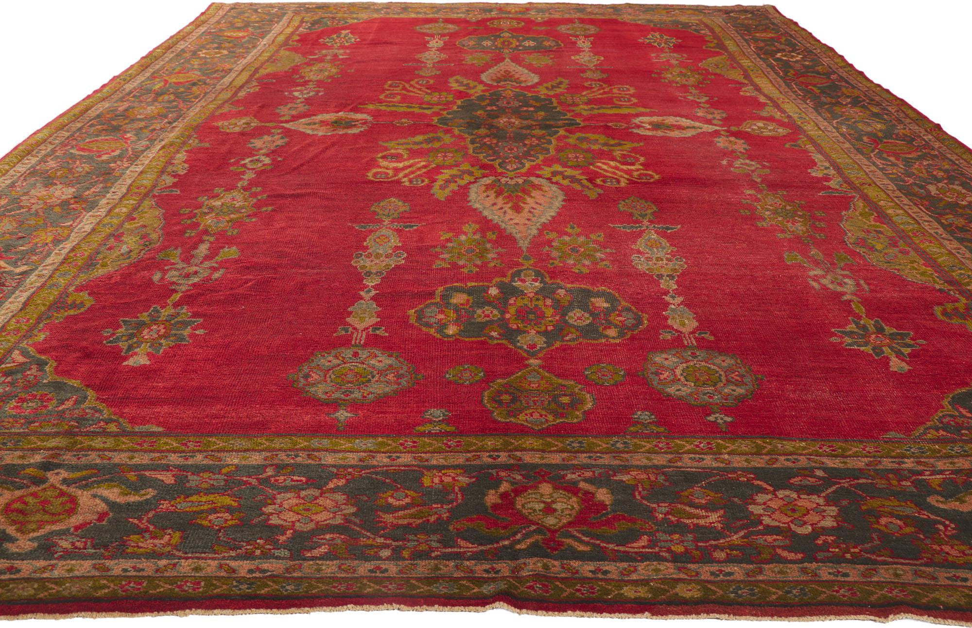 Hand-Knotted Antique Persian Sultanabad Hotel Lobby Size Rug with Jacobean Style For Sale