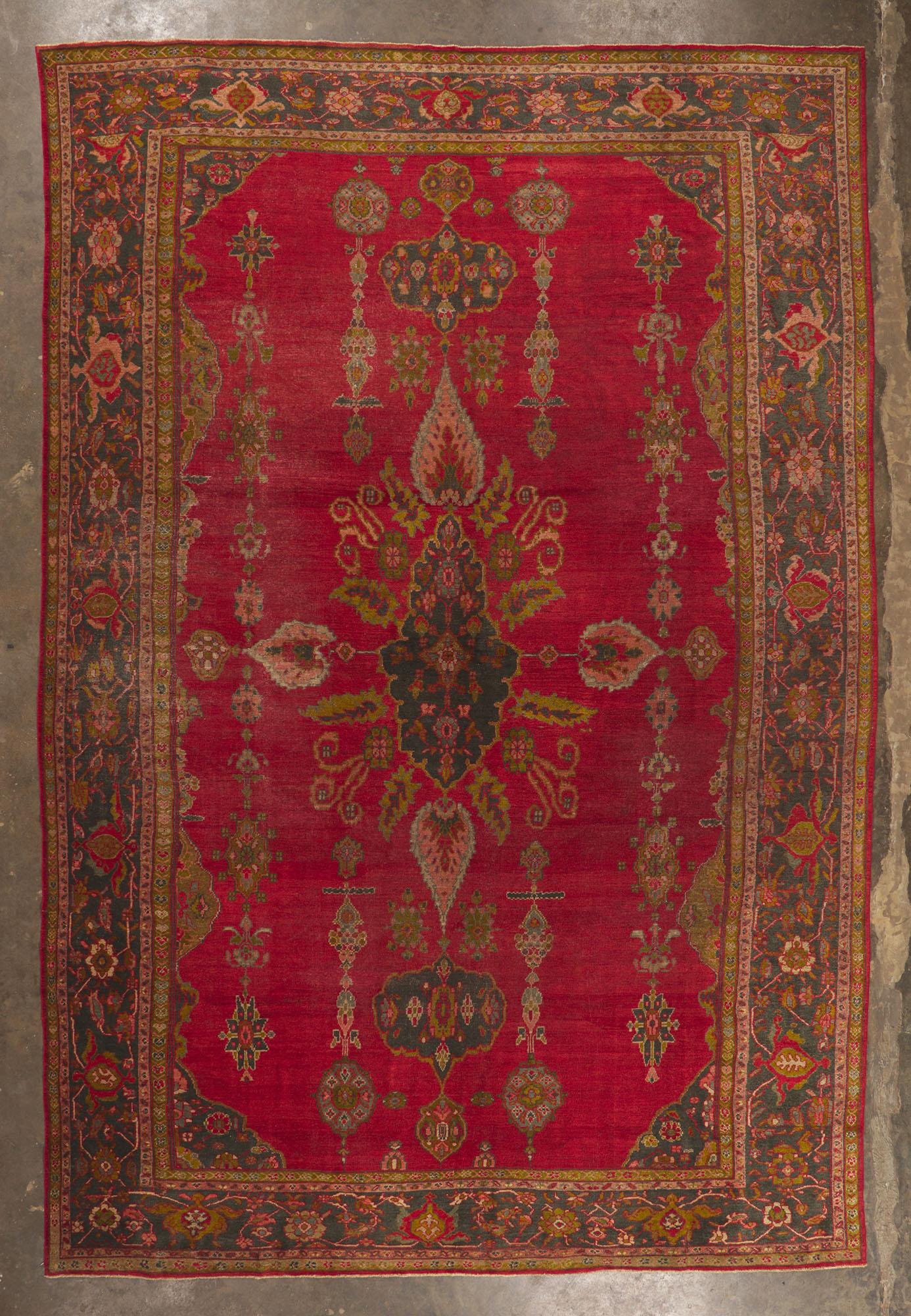Antique Persian Sultanabad Hotel Lobby Size Rug with Jacobean Style For Sale 1