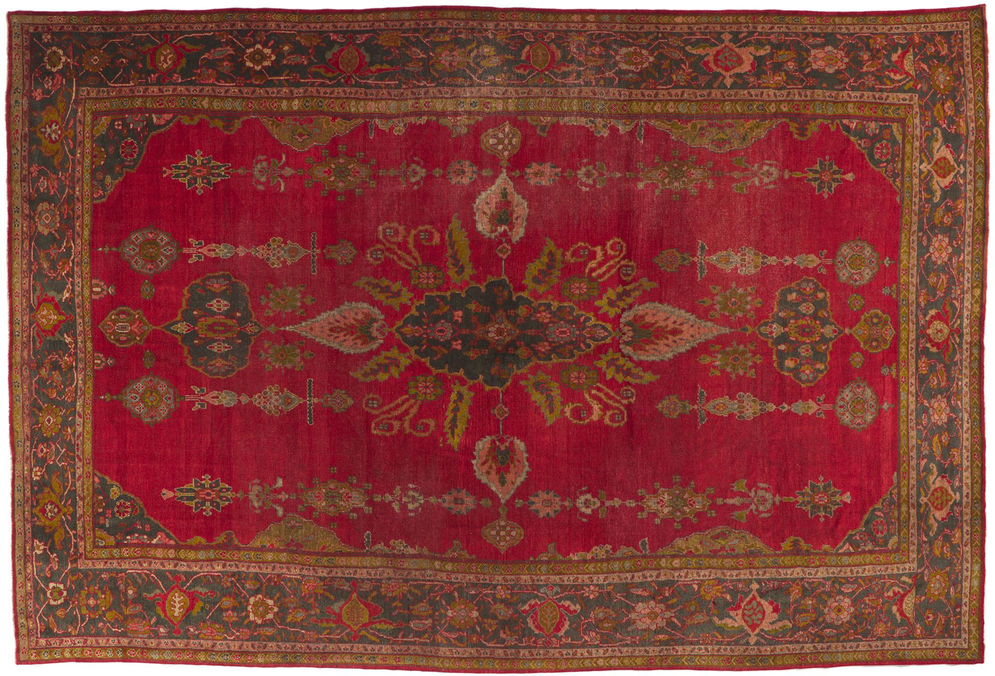 Antique Persian Sultanabad Hotel Lobby Size Rug with Jacobean Style For Sale 2