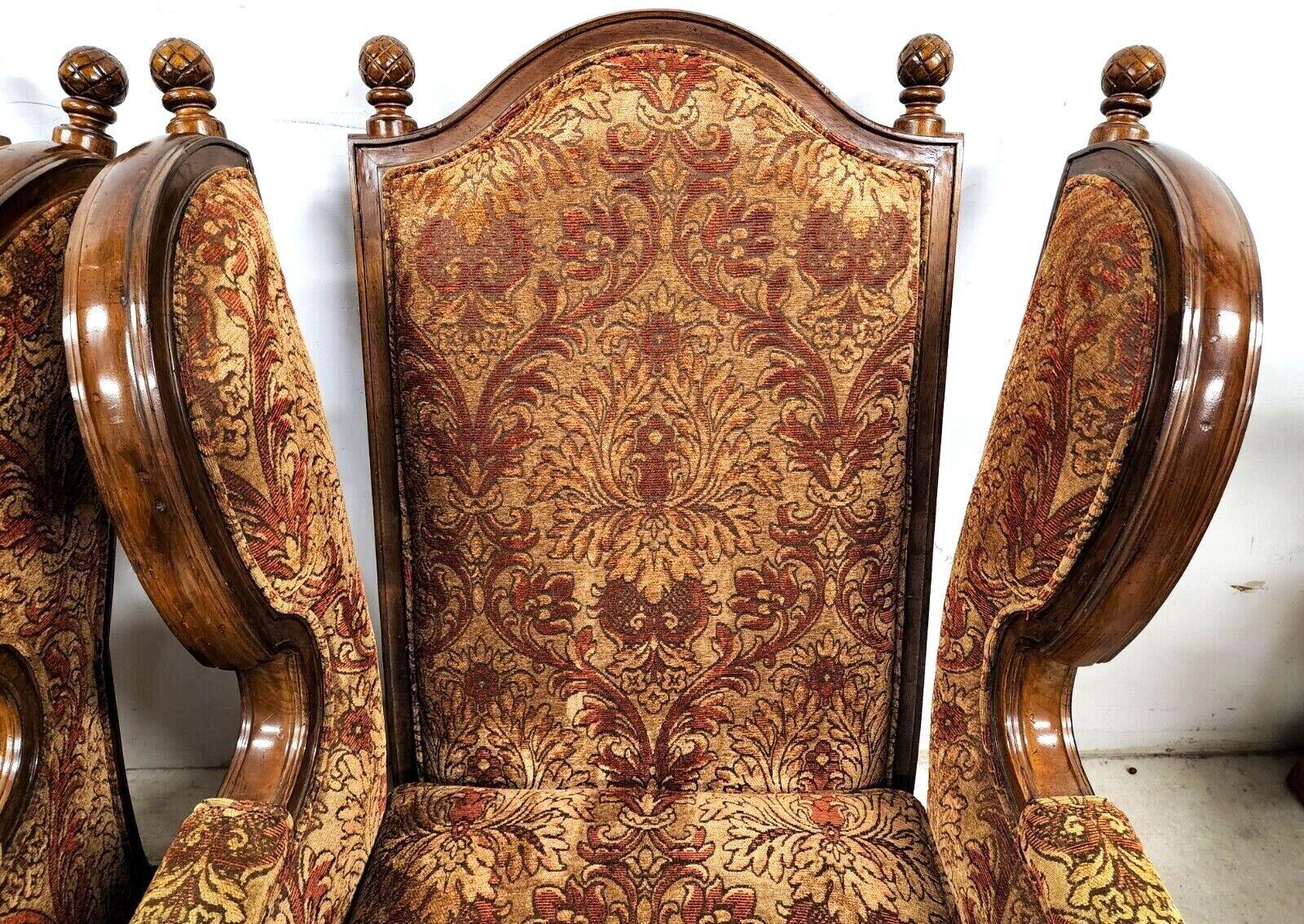 Late 20th Century Oversized Regal French Wingback Armchairs by Century Furniture For Sale