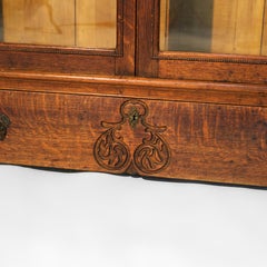 Oversized RJ Horner Carved Oak Two-Door & One-Drawer Bookcase c1910