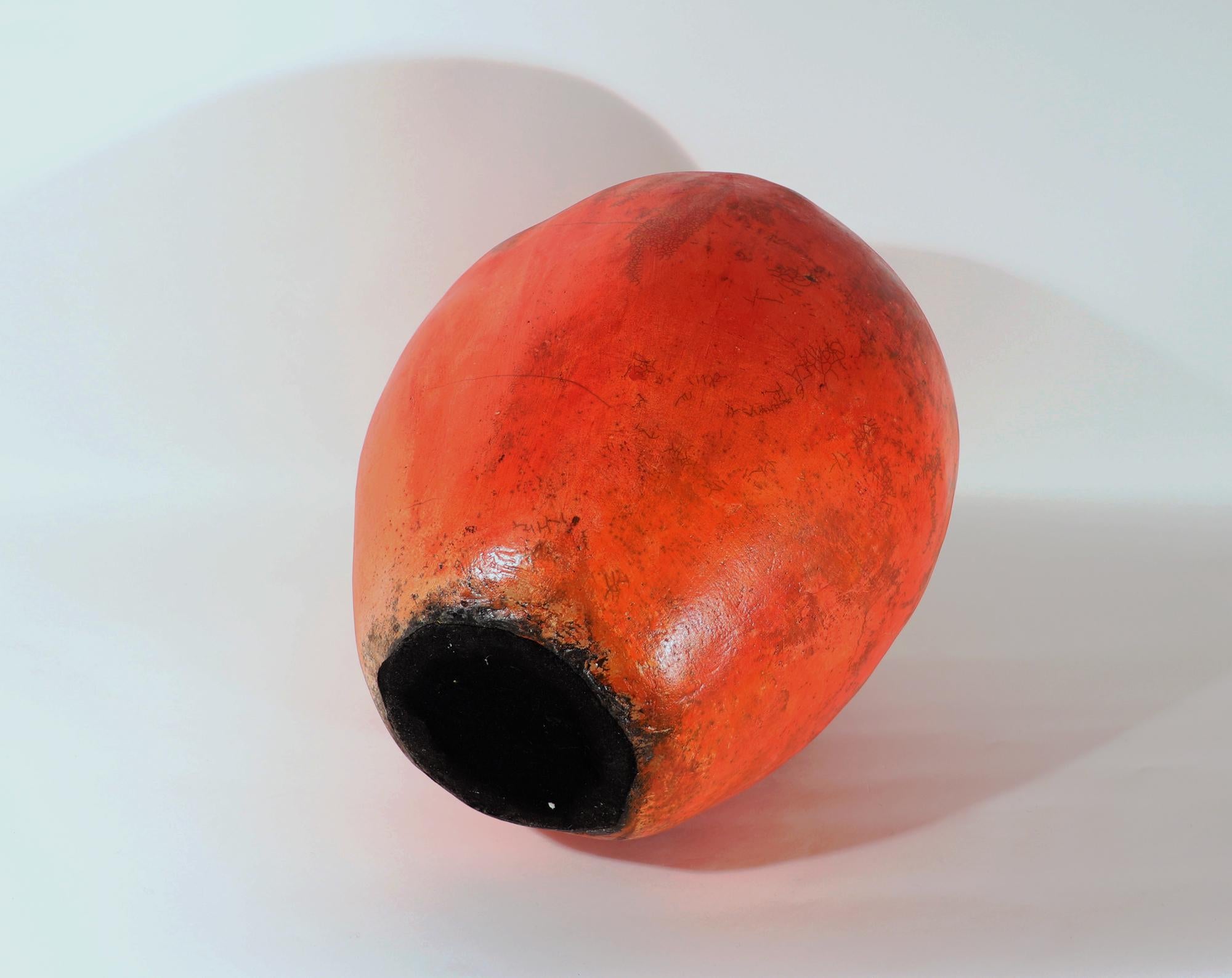 Übergroße Roku-Keramik-Skulptur eines Apfels von Renzo Faggioll im Angebot 6