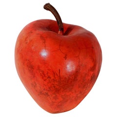 Oversized Roku Pottery Sculpture of an Apple by Renzo Faggioll