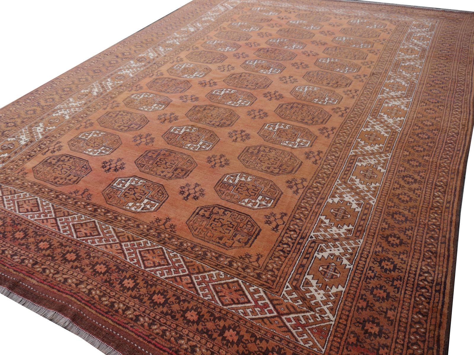 10 x 13 ft Oversized Rug Ersari Tribal Turkoman Hand Knotted Semi Antique Carpet For Sale 4