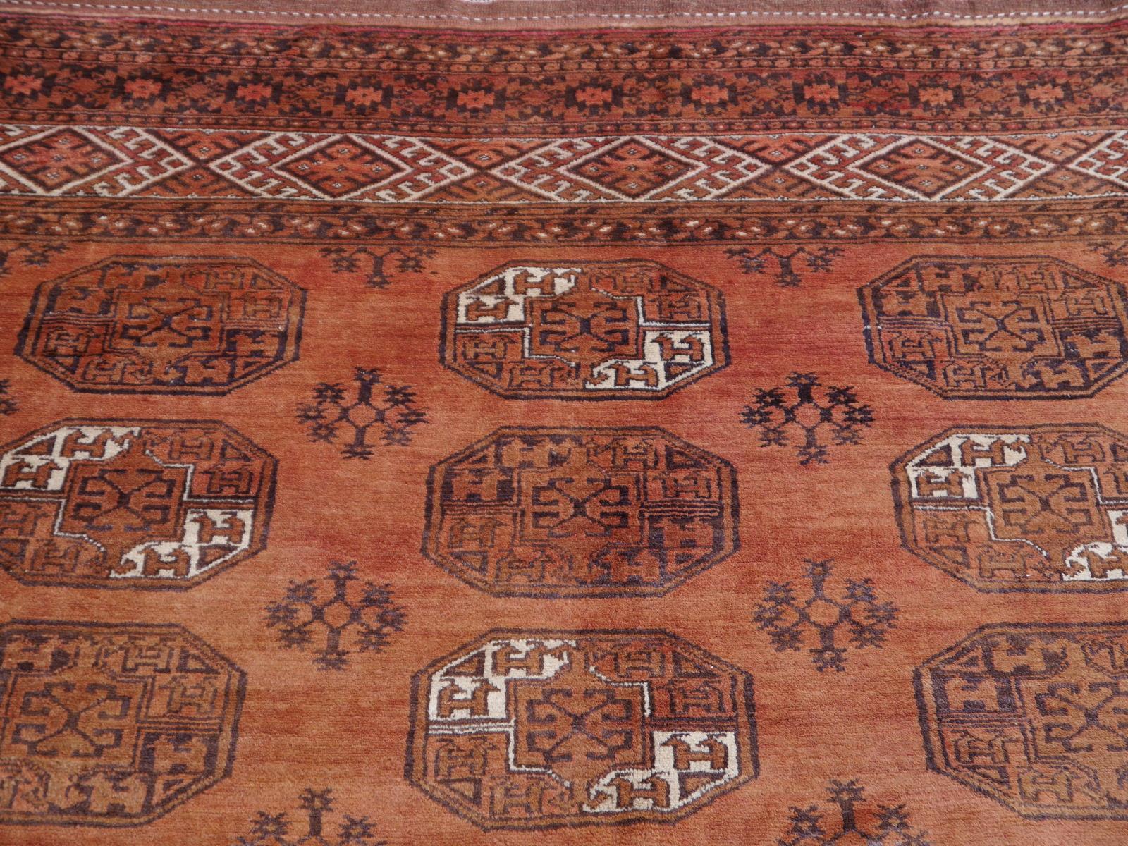 10 x 13 ft Oversized Rug Ersari Tribal Turkoman Hand Knotted Semi Antique Carpet For Sale 6