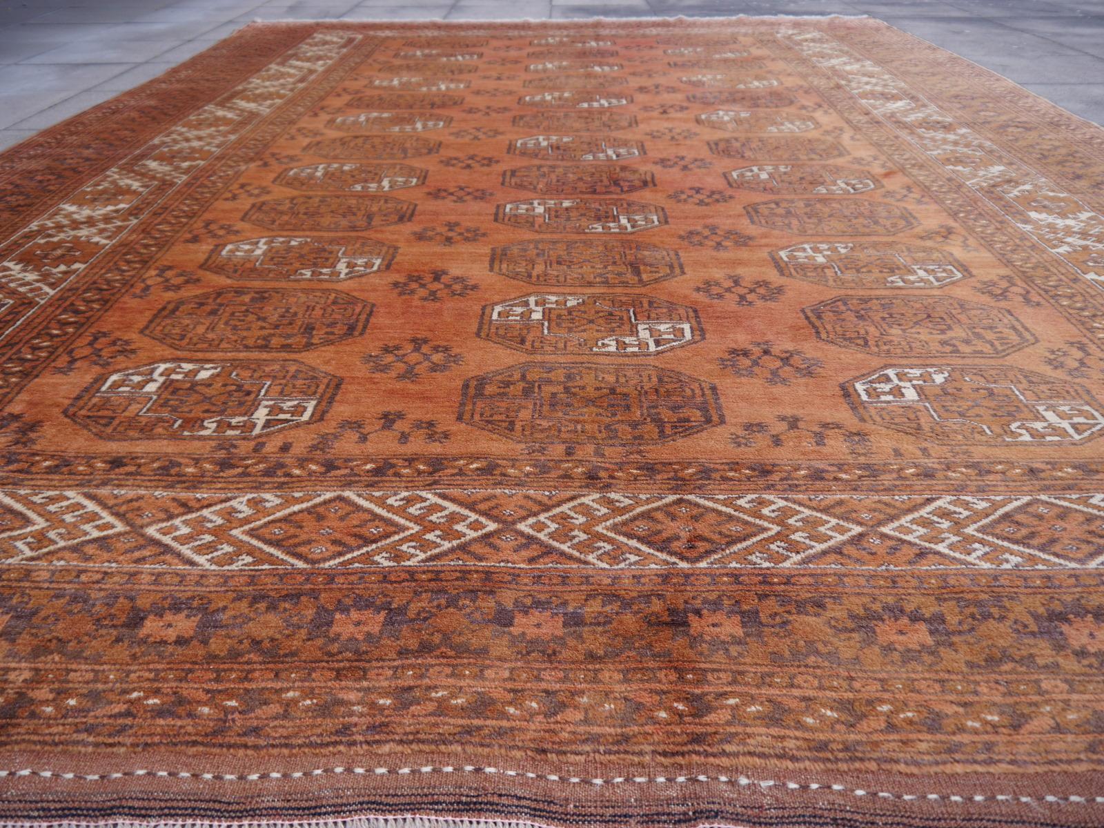 10 x 13 ft Oversized Rug Ersari Tribal Turkoman Hand Knotted Semi Antique Carpet For Sale 8
