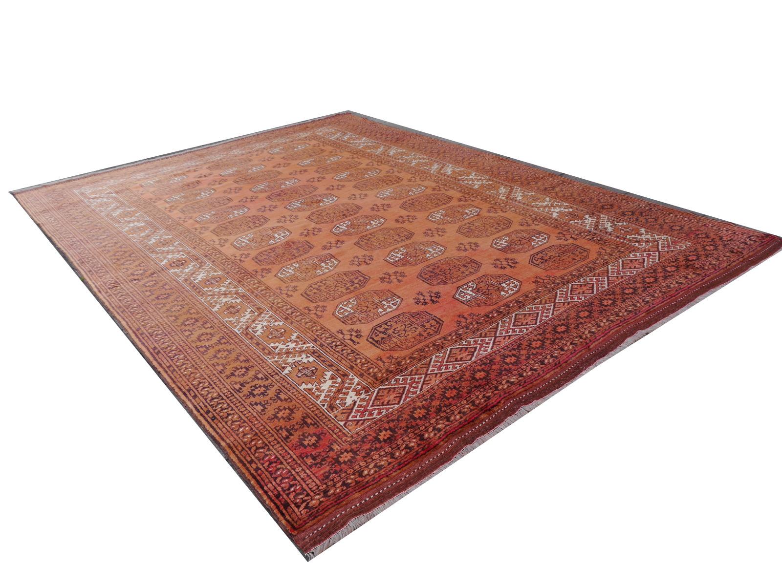 Tappeto Ersari Tribale Turkoman annodato a mano semi-antico 10 x 13 piedi in vendita 10