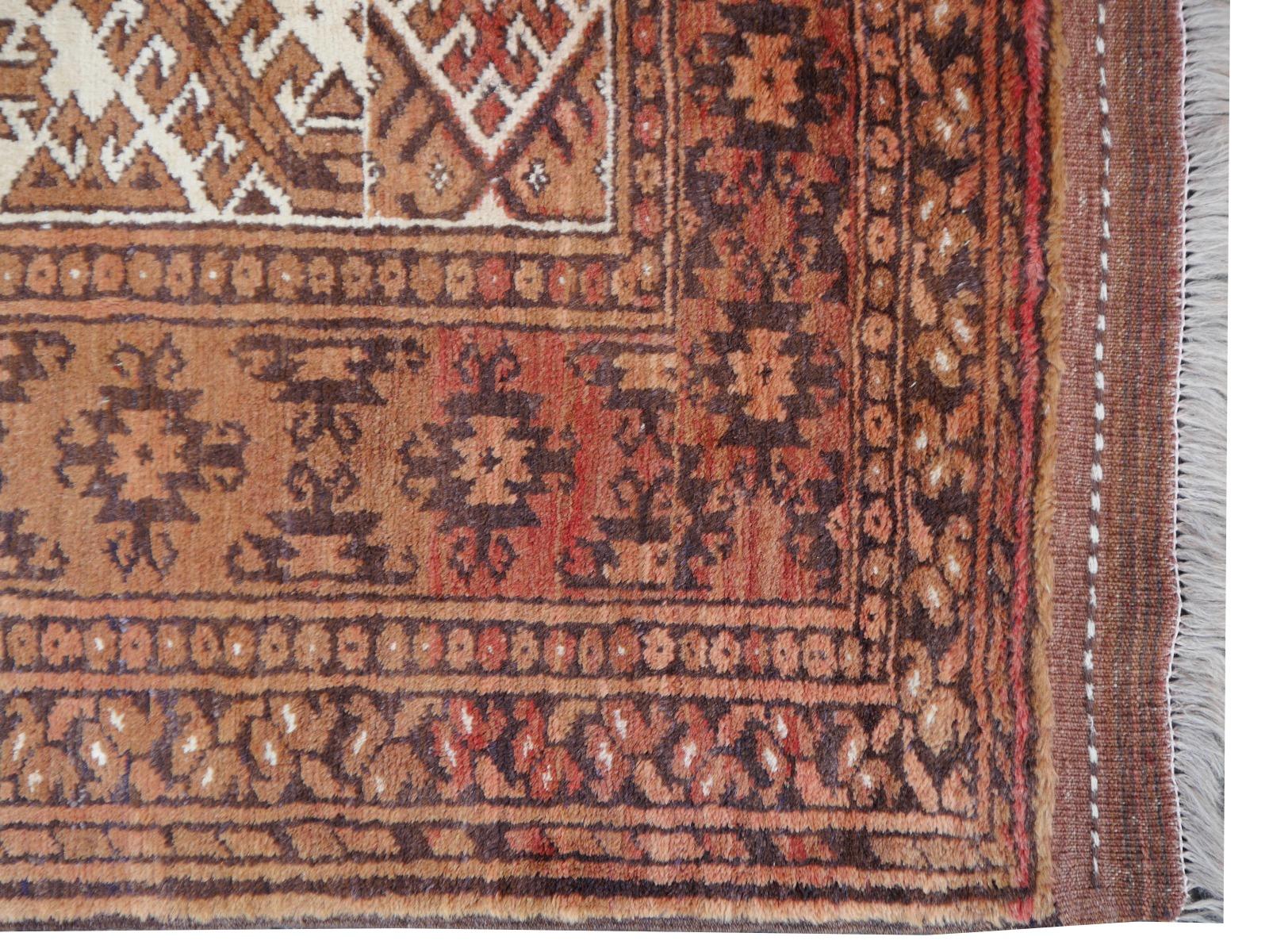 10 x 13 ft Oversized Rug Ersari Tribal Turkoman Hand Knotted Semi Antique Carpet For Sale 10