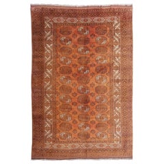 Tapis surdimensionné Ersari Tribal Turkoman noué à la main semi-ancien de 10 x 13 pieds