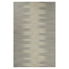 Kilim contemporáneo sobredimensionado de Rug & Kilim en gris con motivos geométricos