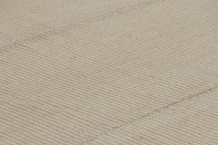 Oversized Rug & Kilim’s Contemporary Kilim with Textural Brown and Cream Stripes