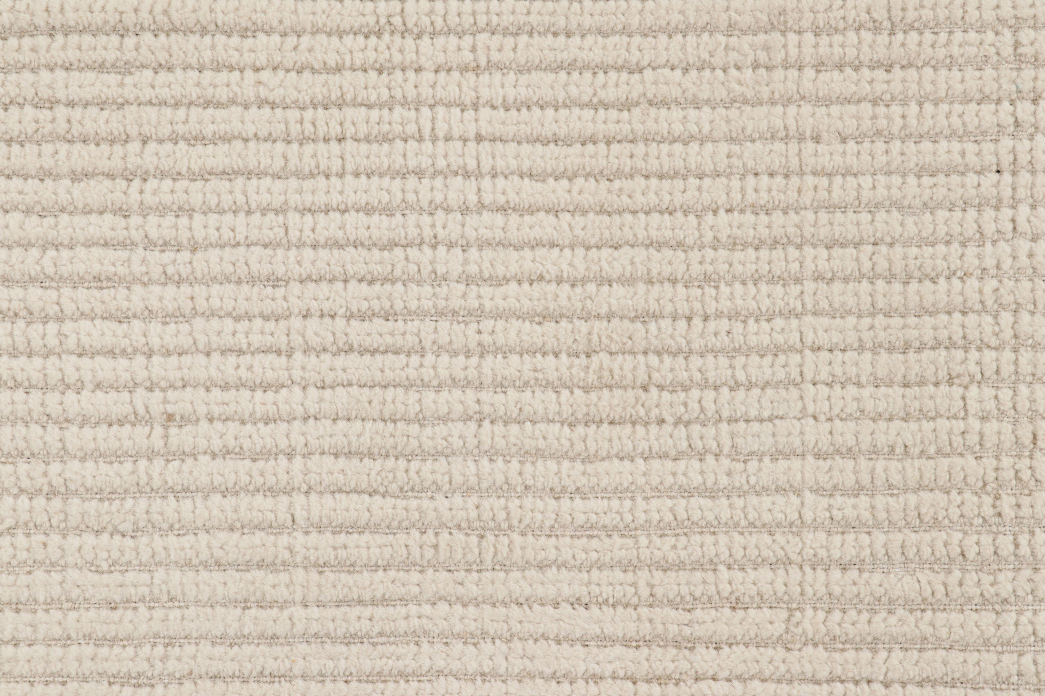 Tapis surdimensionné & Kilim's Modern Textural Rug in Cream White with Ribbed Stripes (Tapis surdimensionné & Kilim's Modern Textural Rug in Cream White with Ribbed Stripes (Tapis surdimensionné & Kilim's Modern Textural Rug in Cream White with Ribbed Stripes) Neuf - En vente à Long Island City, NY