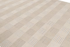 Oversized Rug & Kilim’s Scandinavian Style Rug in Beige with Geometric Patterns