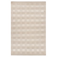 Tappeto oversize & Rug & Kilim in stile scandinavo in beige con motivi geometrici