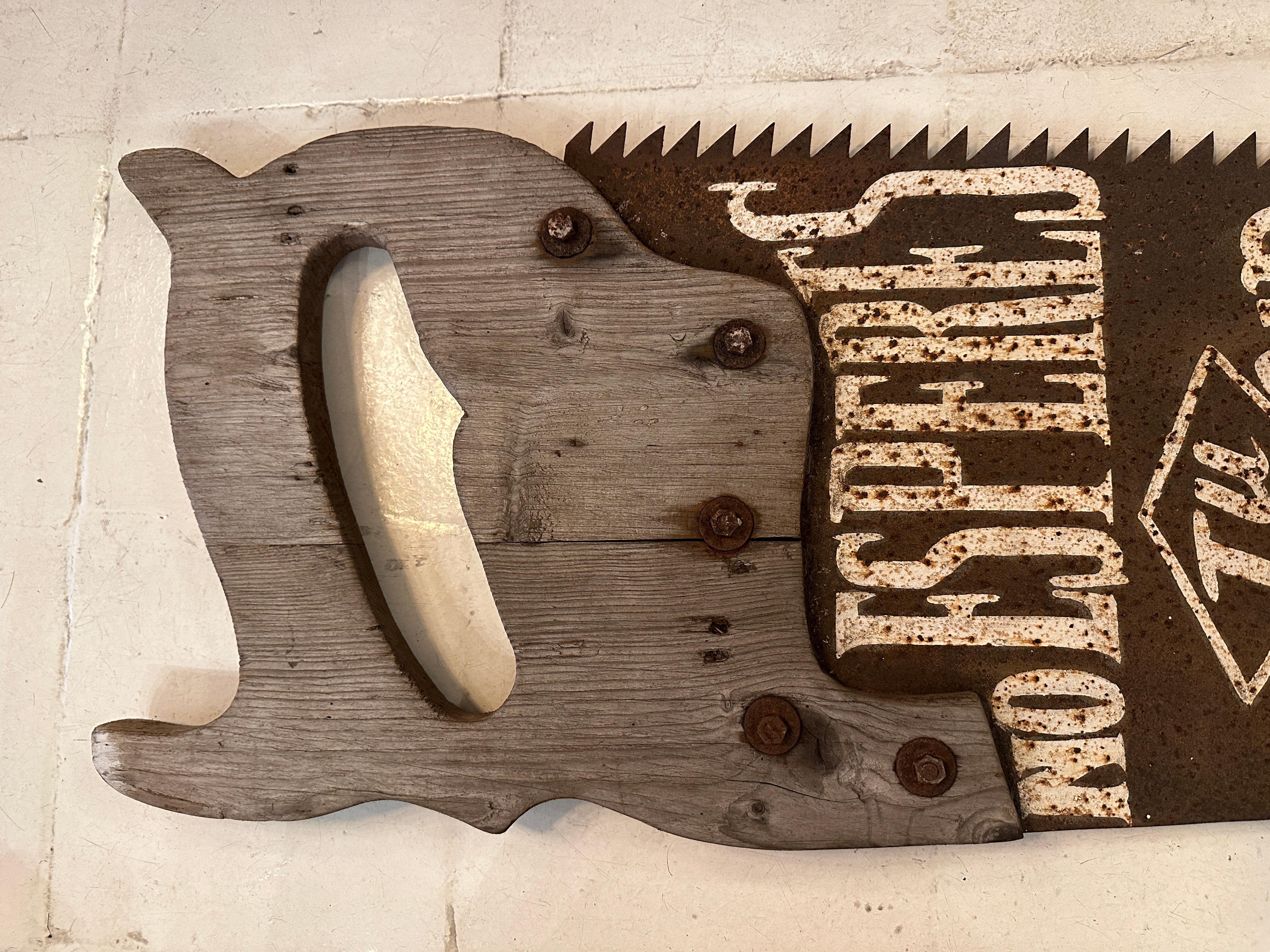 Oversized Saw Advertising Display Sign

With the phrase in Spanish (Don't wait for your opportunity, get up and work hard) / (No esperes tu oportunidad levantate y trabaja duro).

Why are there so many antiques in Argentina?
In the 1880 – 1940 there
