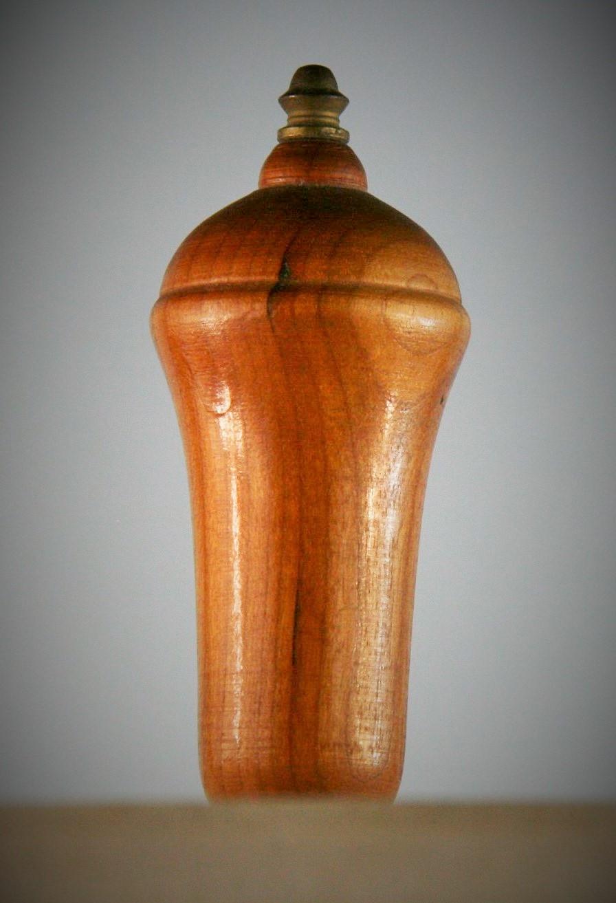 Oversized  Scandinavian  Designer  Turned Walnut Wood Lamps a Pair 1960's For Sale 3
