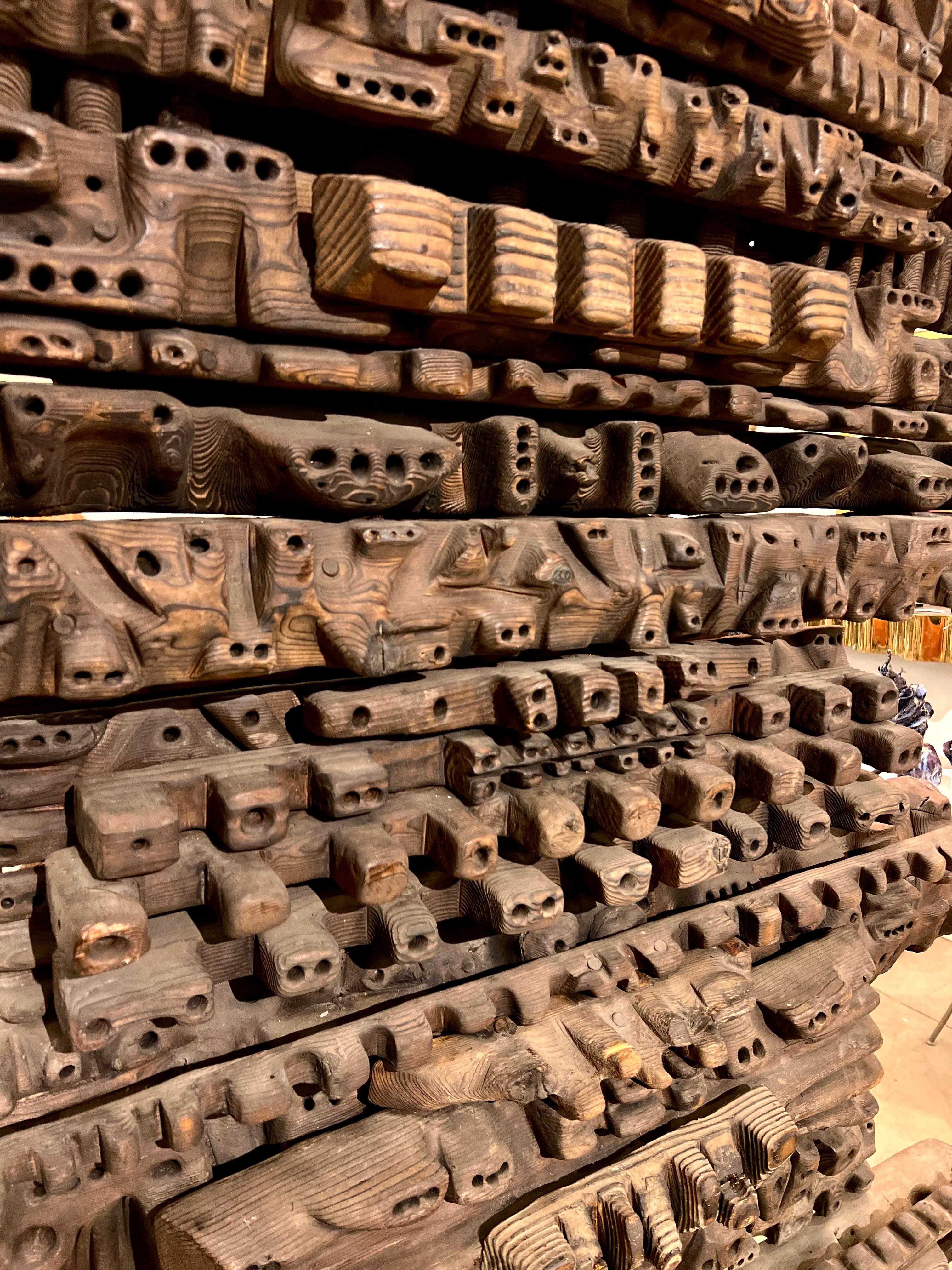 Oversized Sculptural Wood Artwork by Hugo Rodriguez 6