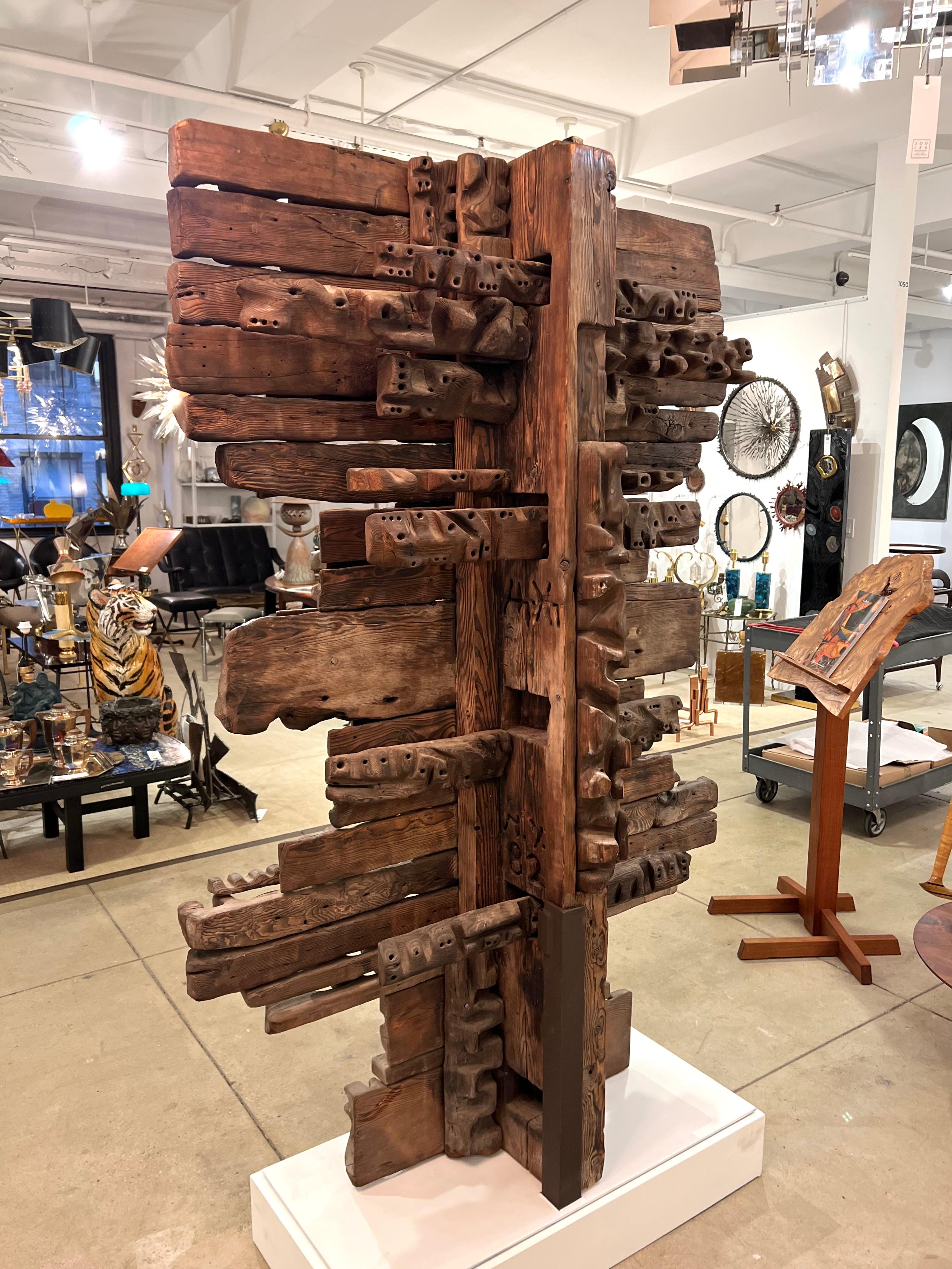 Oversized Sculptural Wood Artwork by Hugo Rodriguez 10