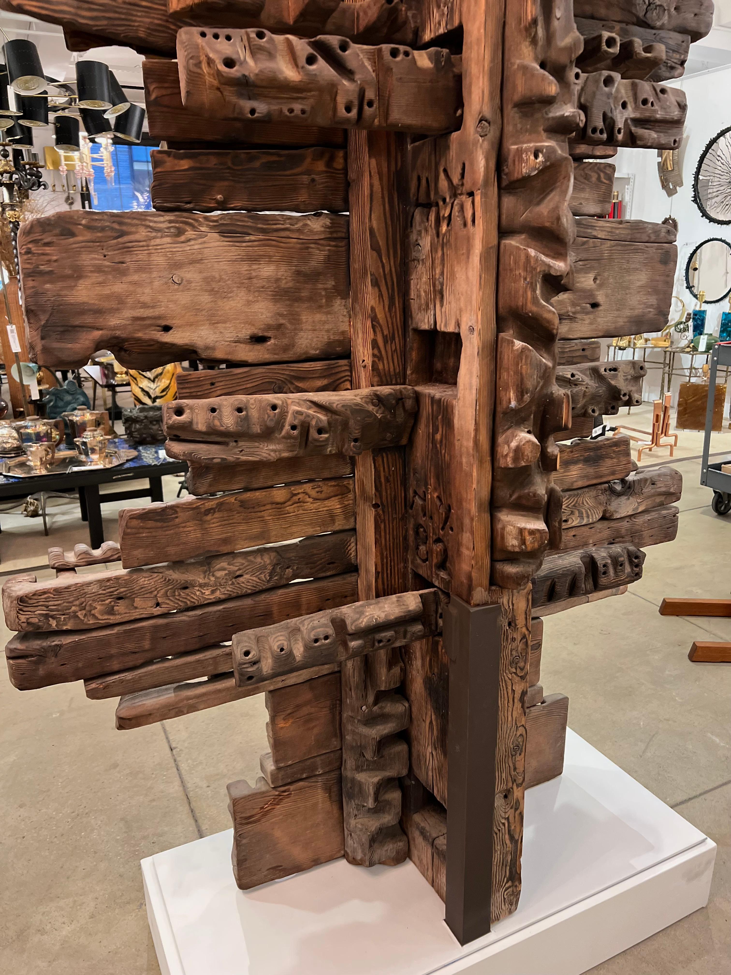 Oversized Sculptural Wood Artwork by Hugo Rodriguez 12