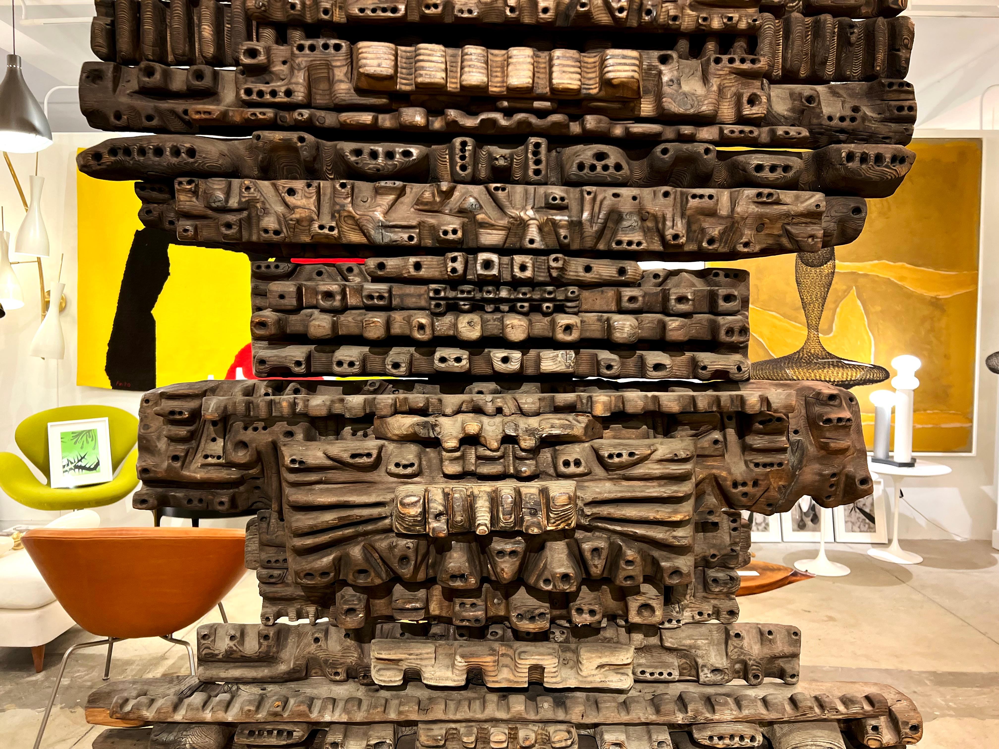 Oversized Sculptural Wood Artwork by Hugo Rodriguez 1