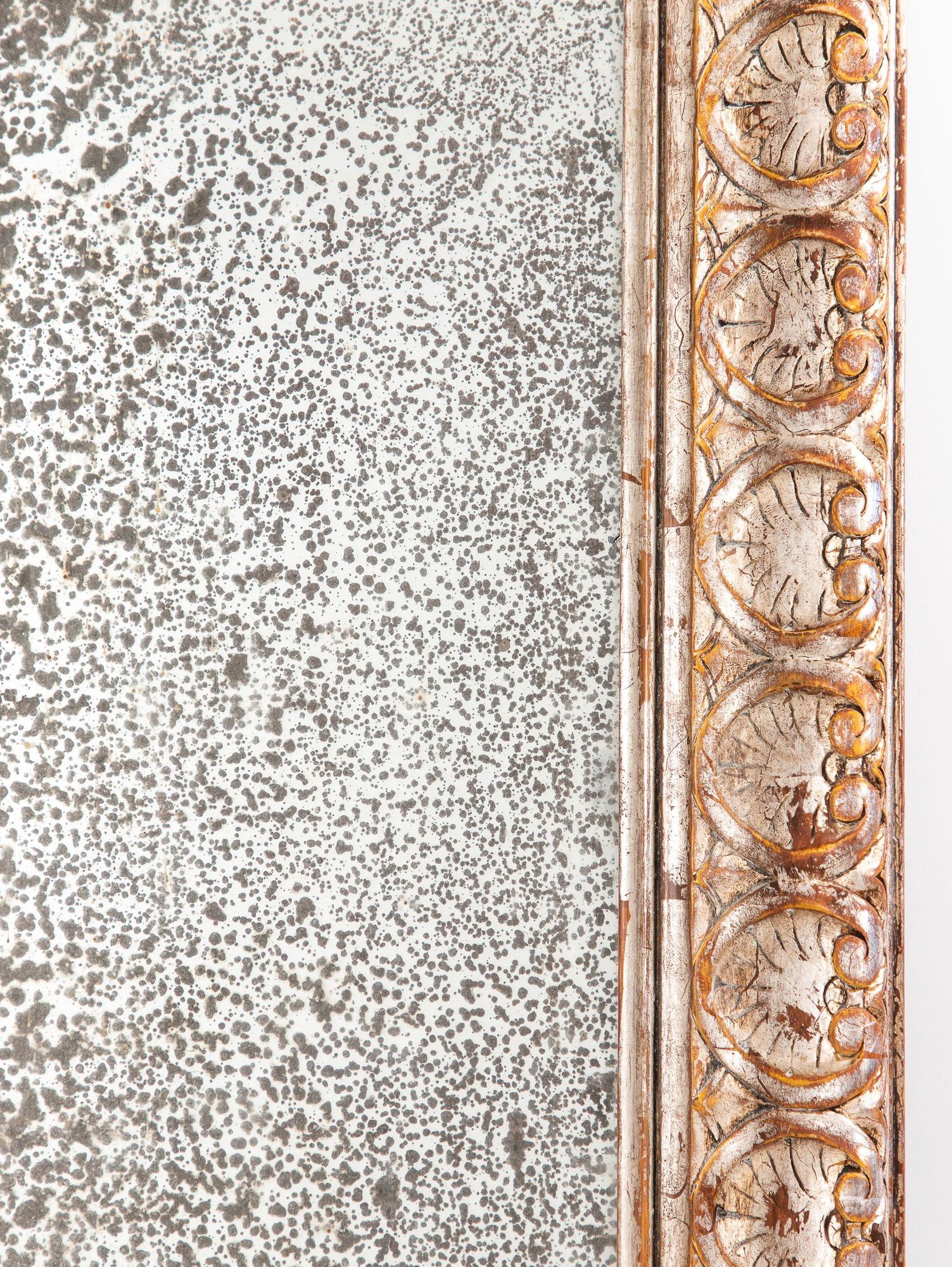 Fine XIX secolo Specchio sovradimensionato con cornice in argento dorato, Francia, 1890 in vendita