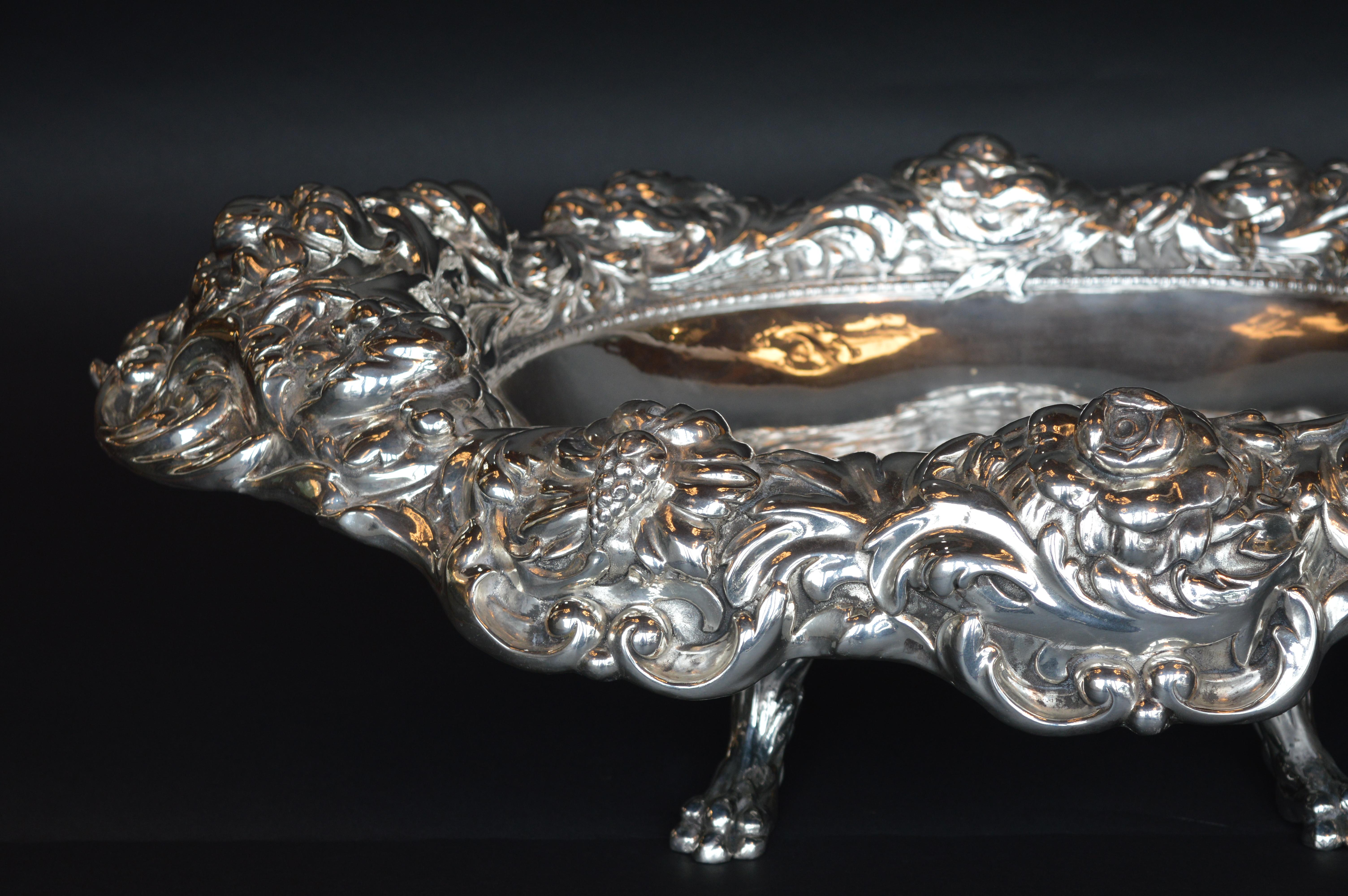 English Oversized Sterling Silver Centre Serving Dish