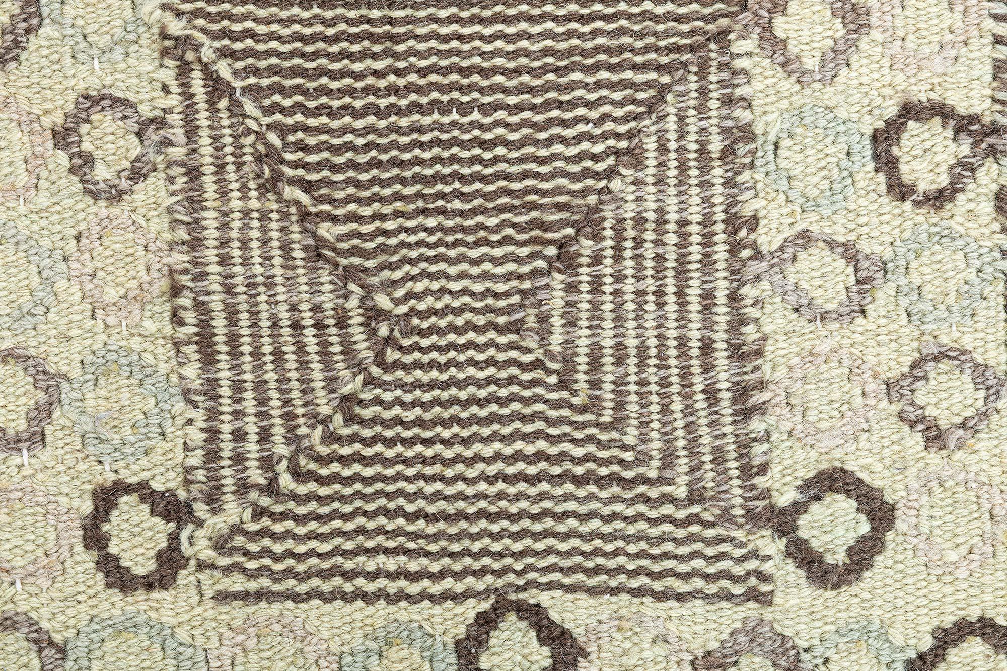 Lana Tappeto oversize a trama piatta di design svedese in lana naturale di Doris Leslie Blau in vendita