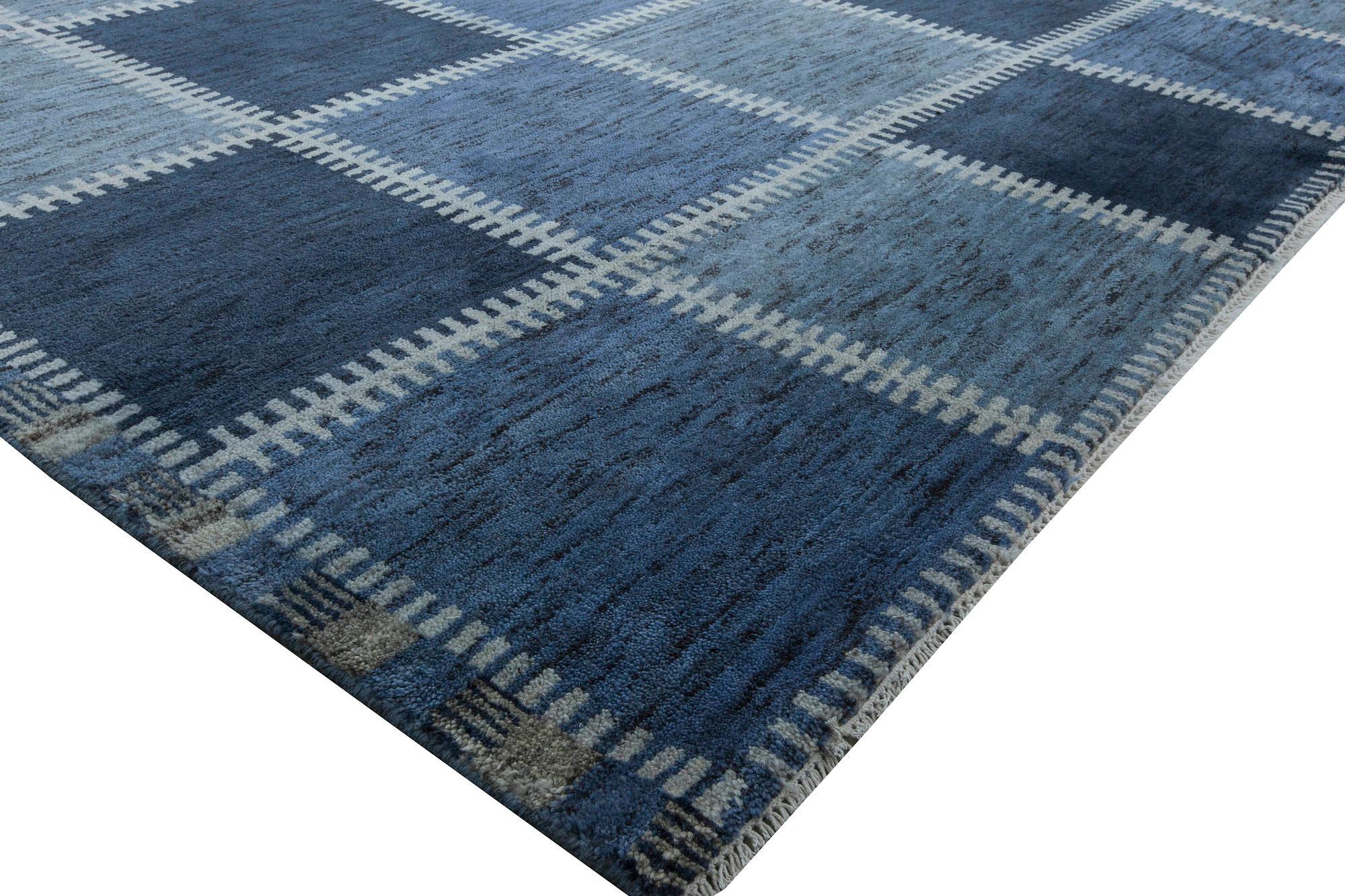 Pile bleue surdimensionnée suédoise à motif Gyllenrutand de Doris Leslie Blau Neuf - En vente à New York, NY