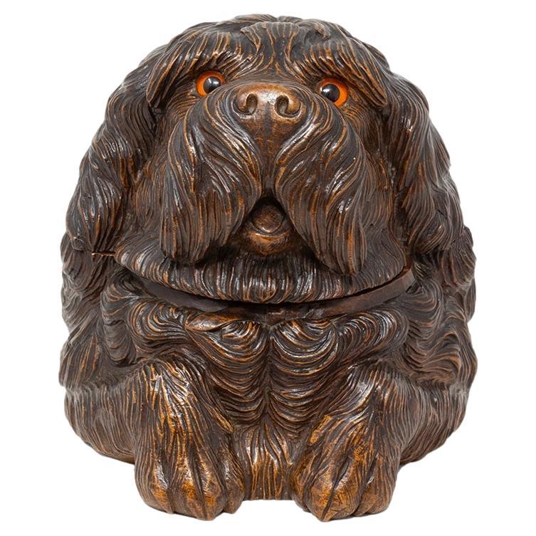 Oversized Swiss Black Forest Dog Tobacco Jar For Sale