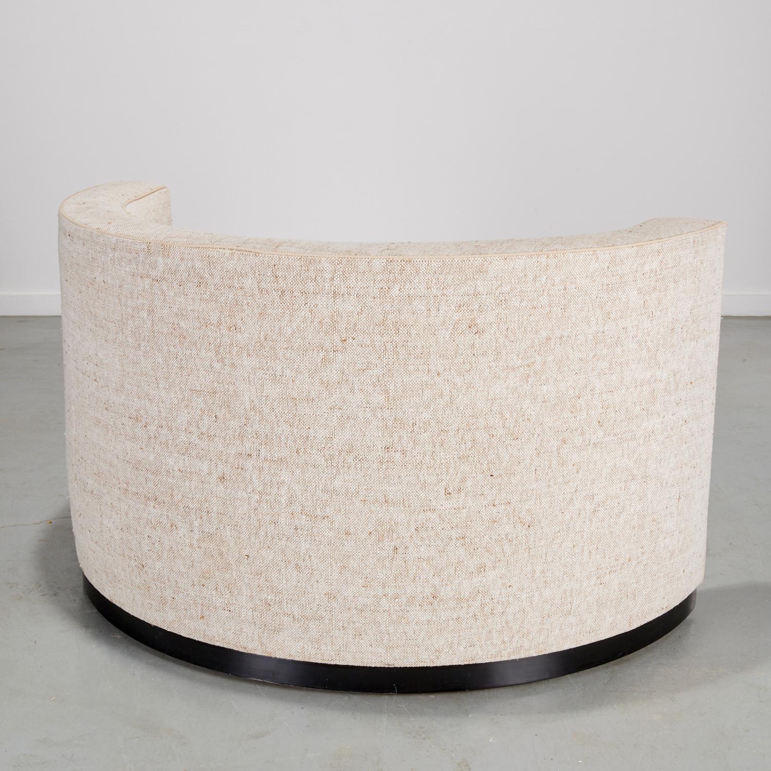 Hand-Crafted Oversized Swivel Lounge Chair in Oatmeal Chenille, Sourced by Alberto Pinto For Sale