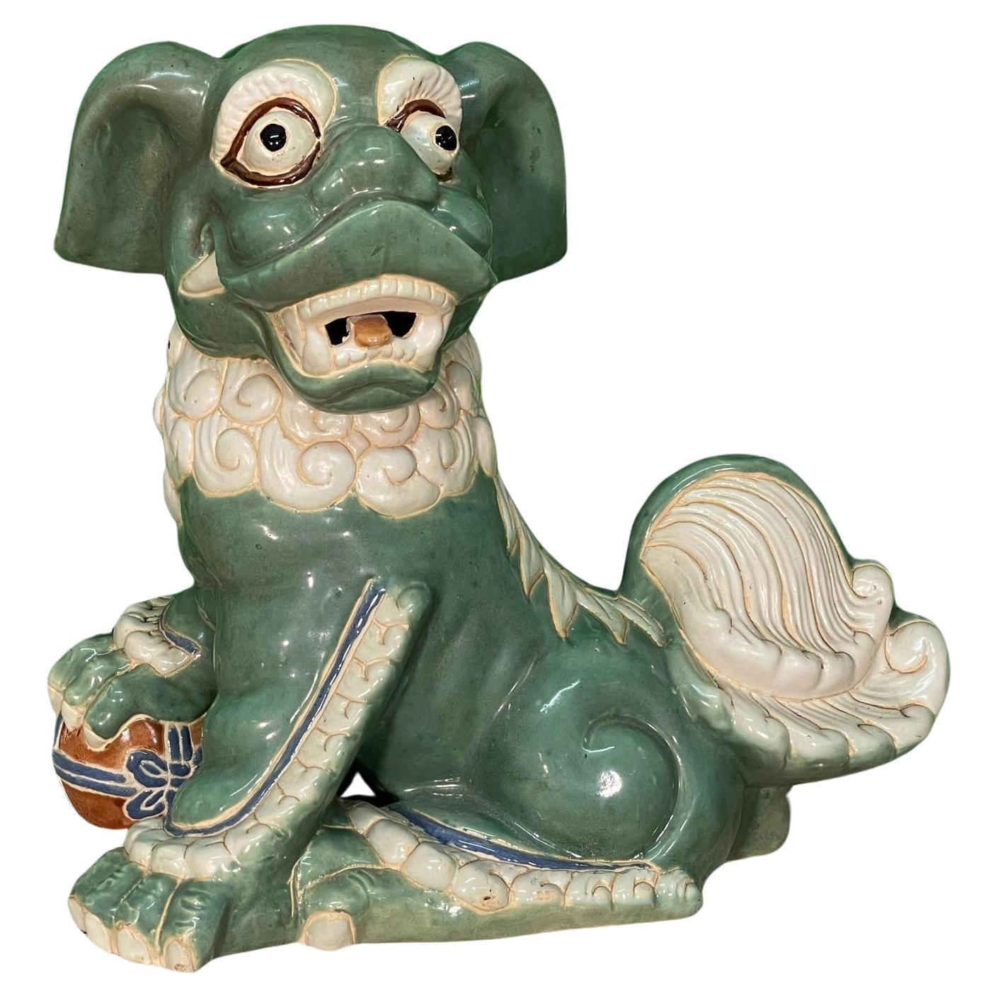 Statue de chien Foo en terre cuite surdimensionnée en vente