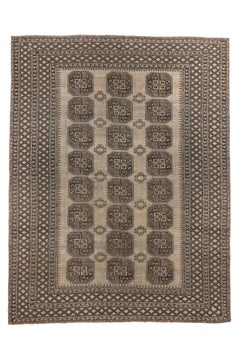 Oversized Traditional Afghan Rug in Taupe and Espresso