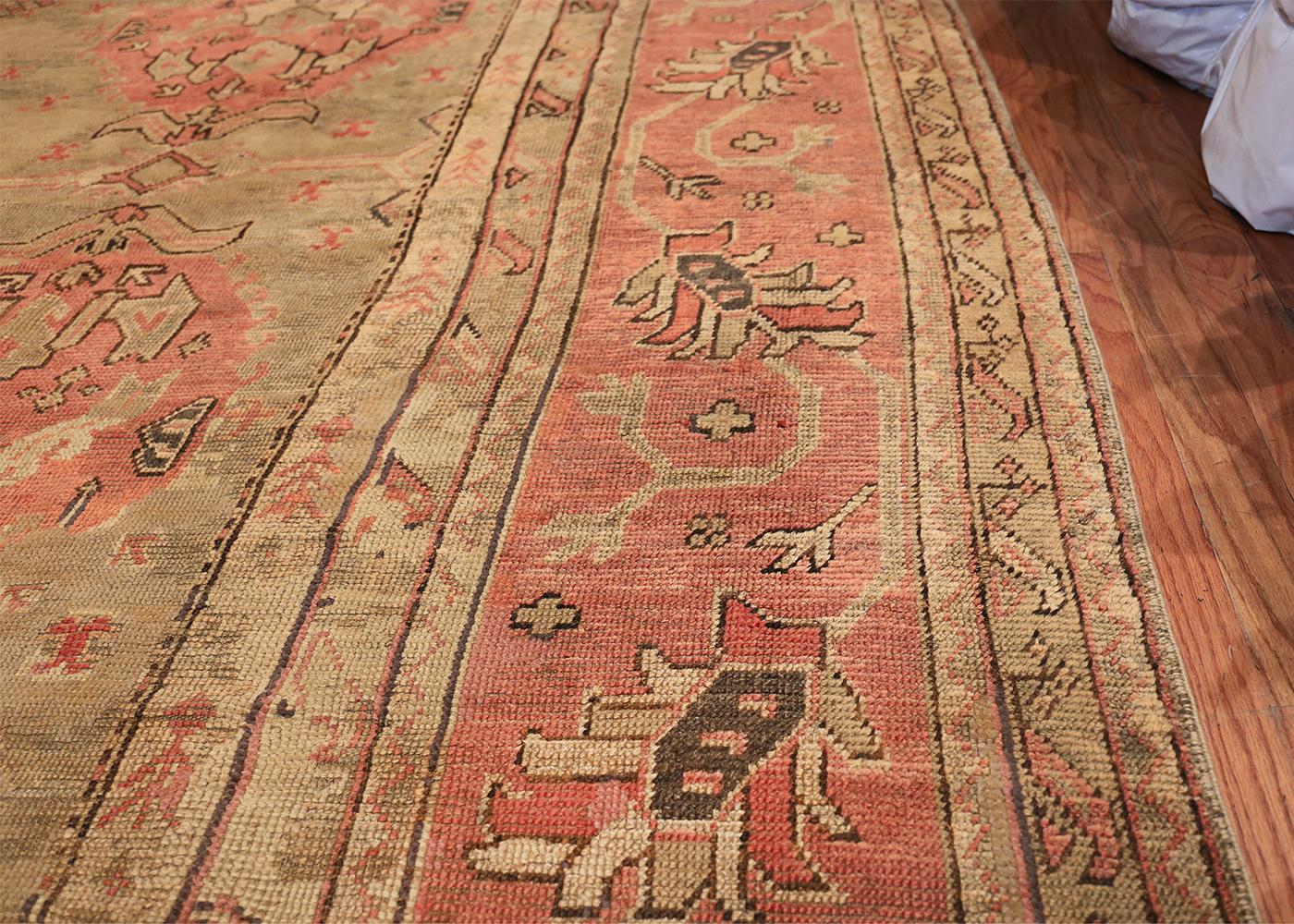 Wool Antique Turkish Oushak Rug. Size: 16 ft 3 in x 24 ft 7 in  For Sale