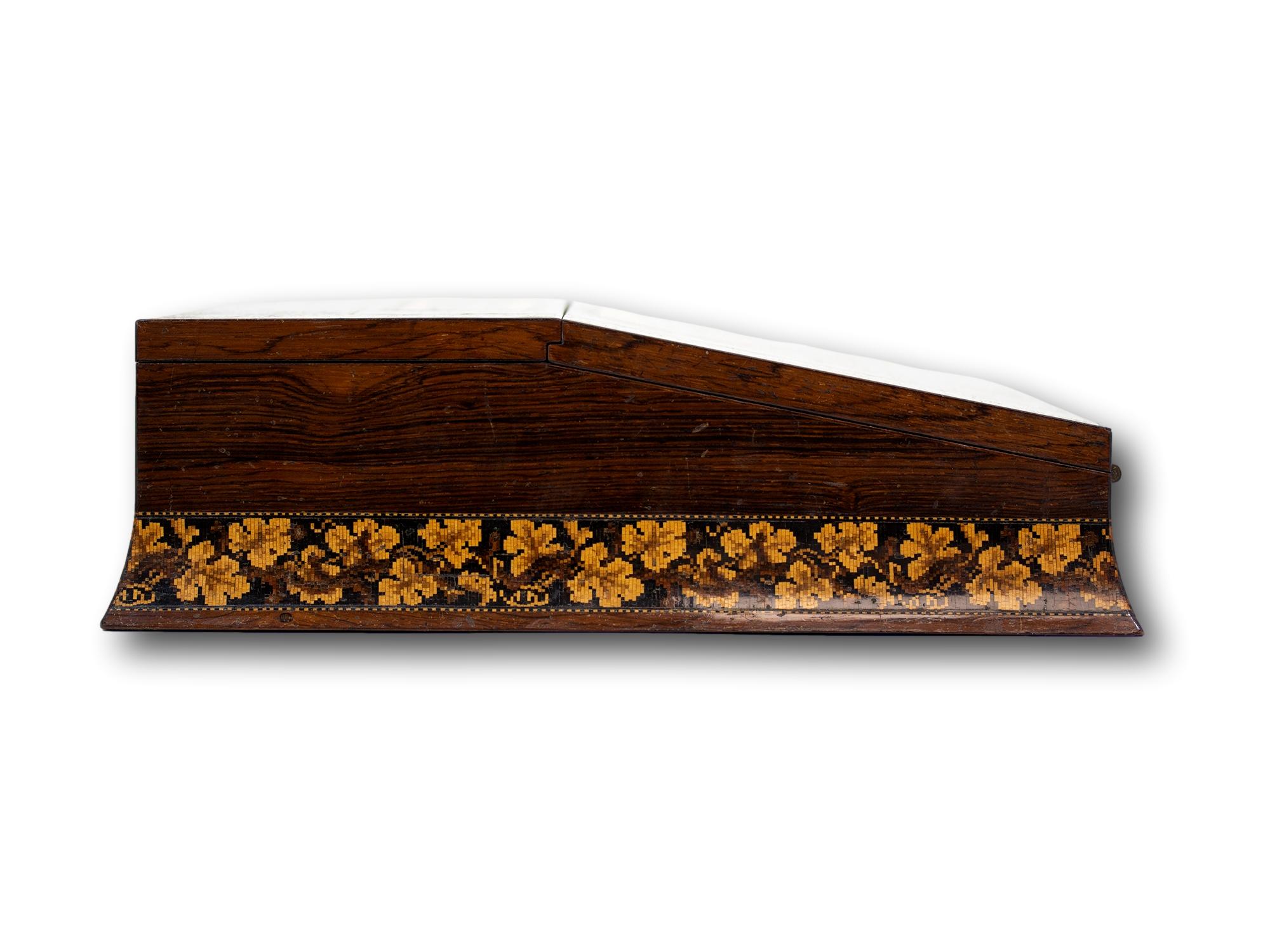 Pendiente de escritura sobredimensionada Tunbridge Ware siglo XIX