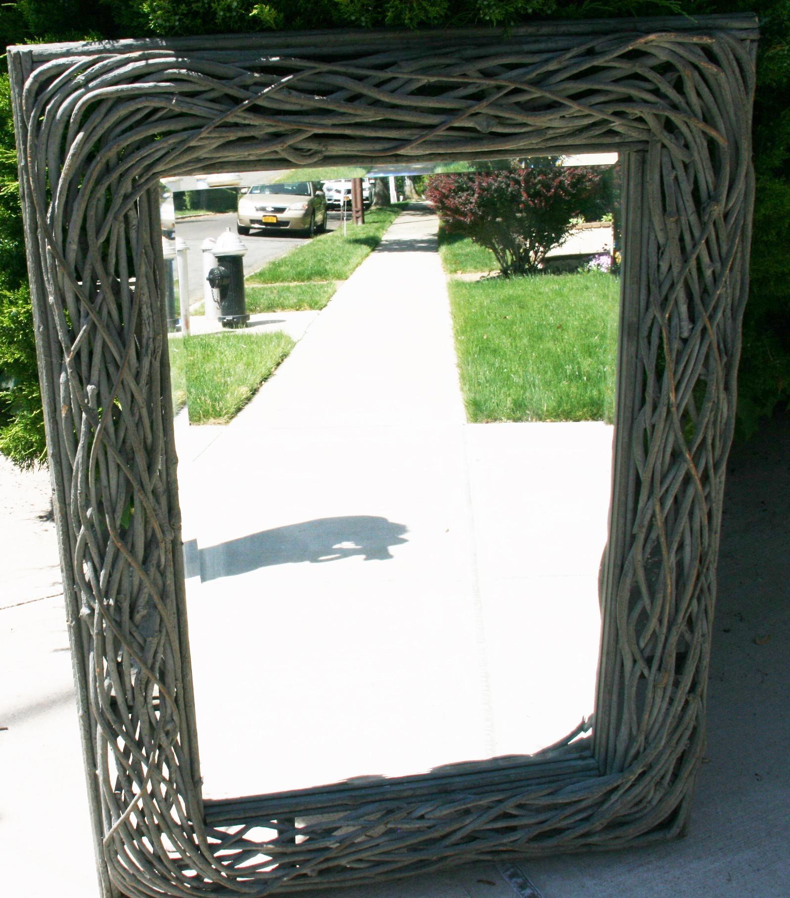 Oversized Twig Mirror with Beveled Glass 1