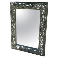 Retro Oversized Twig Mirror with Beveled Glass