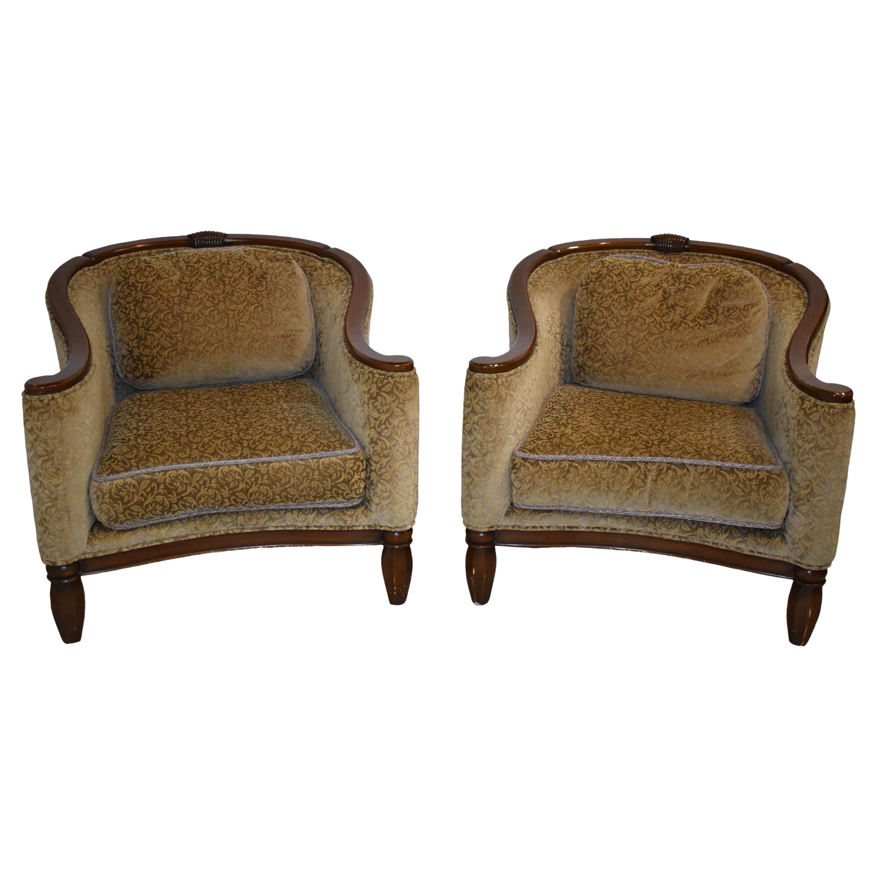 Fauteuils surdimensionnés et tapissés de Gina B, ensemble de deux.
