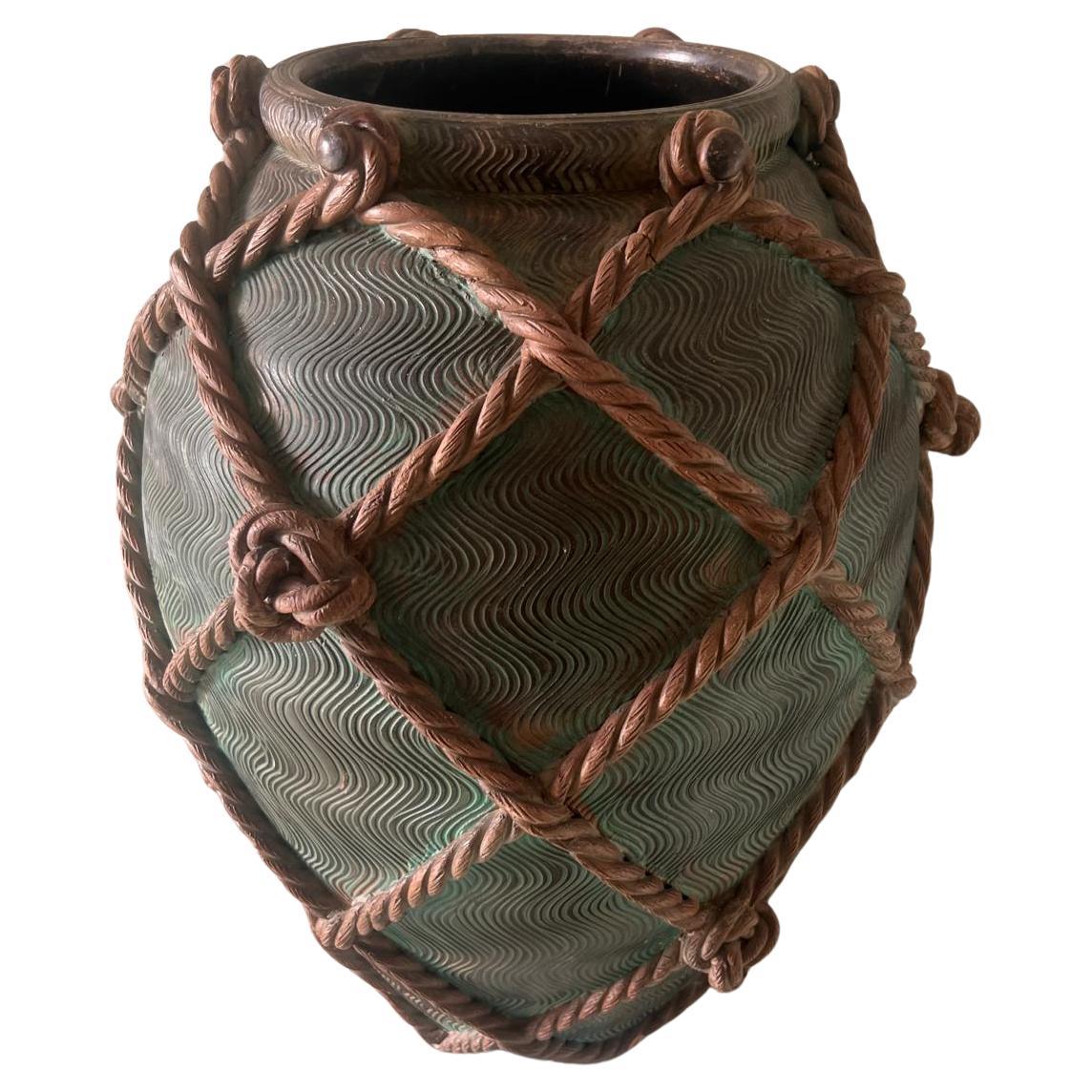 Oversized Vase In Terracotta, Italian c.50's By Ugo Zaccagnini