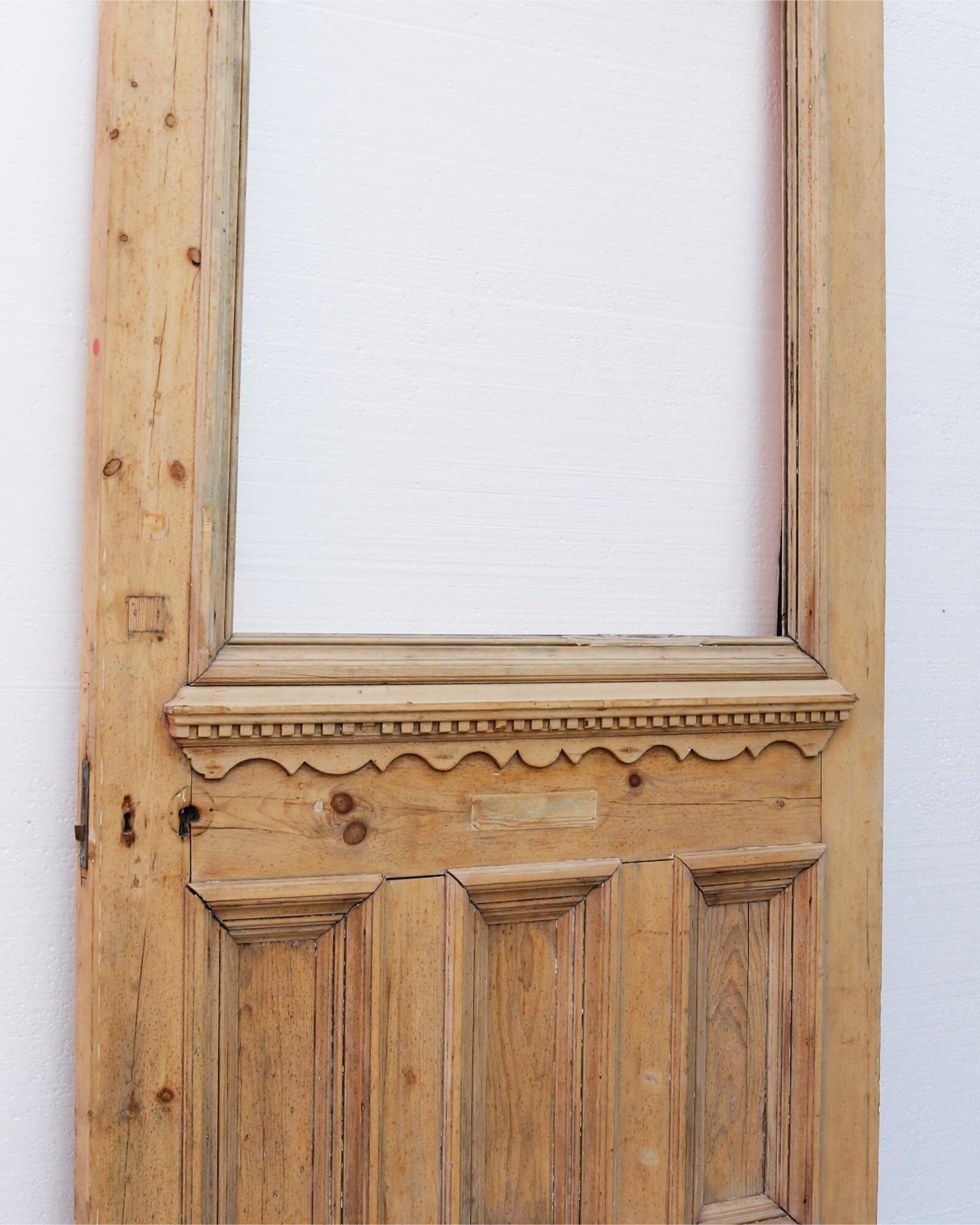 English Oversized Victorian Pine Door for Glazing For Sale