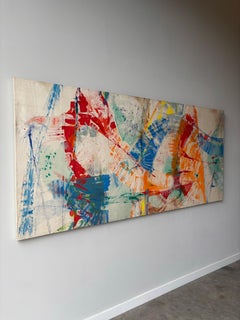 Oversized Vintage Abstract Expressionist Painting
