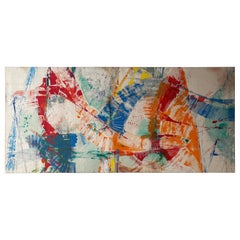 Oversized Vintage Abstract Expressionist Painting