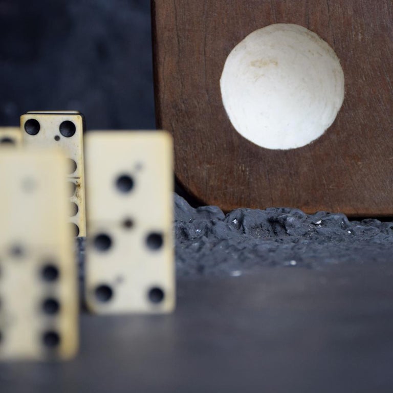 80 Vintage Black Dominoes Ornate Gaming Display Domino main image 1