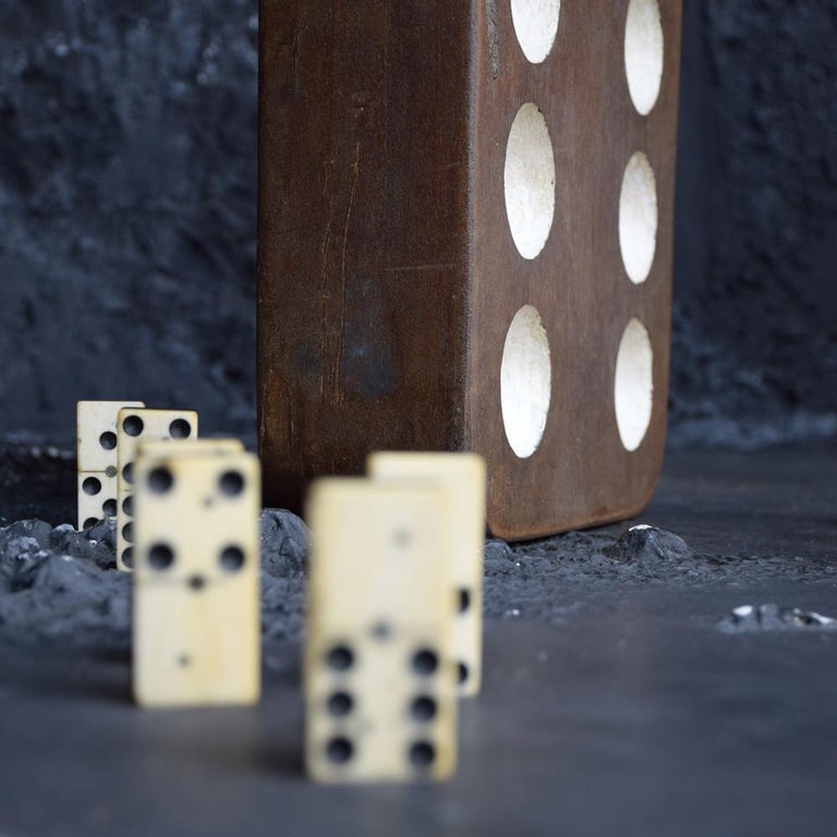 80 Vintage Black Dominoes Ornate Gaming Display Domino main image 0